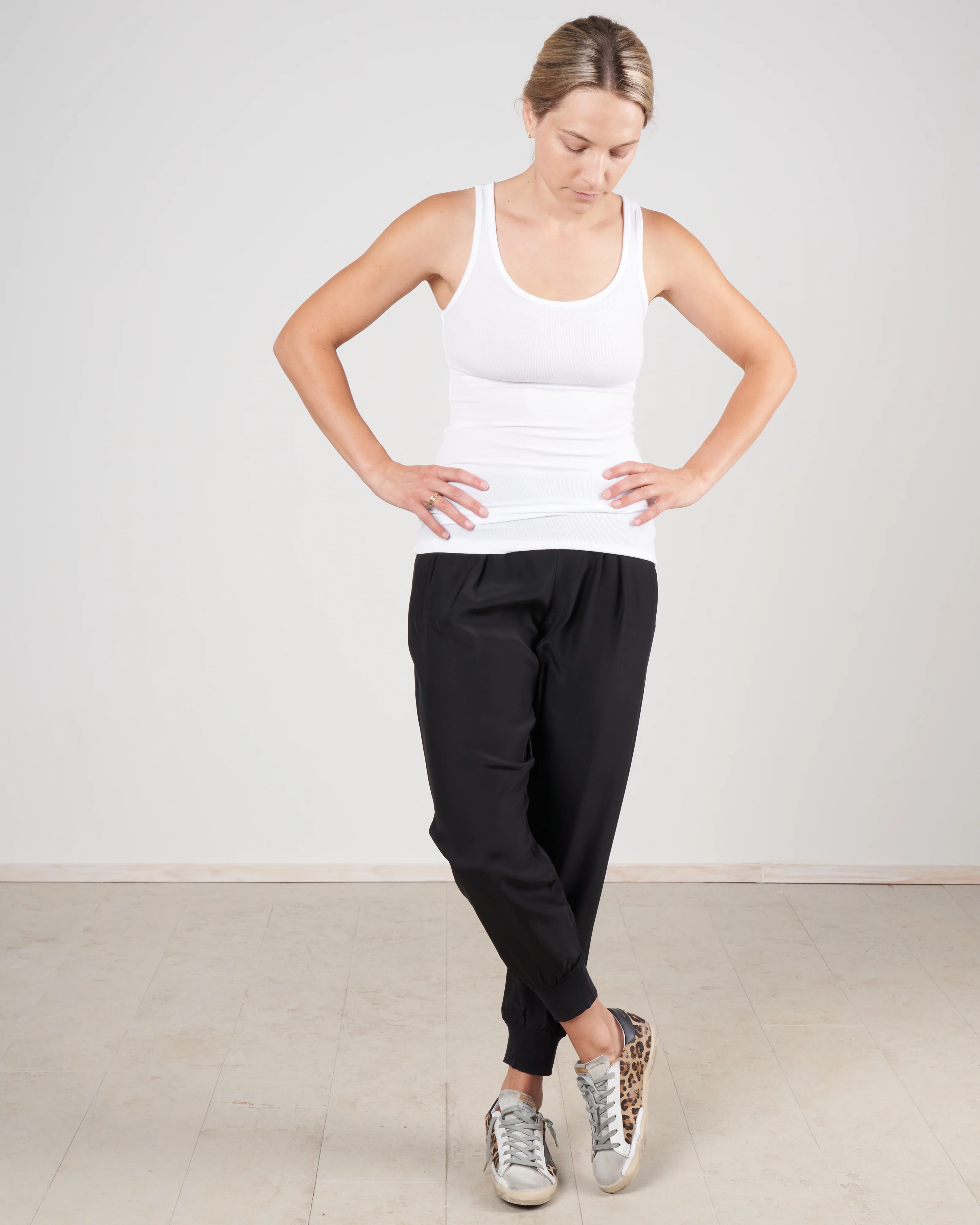 micro modal ribbed boy tank - white - Image 2