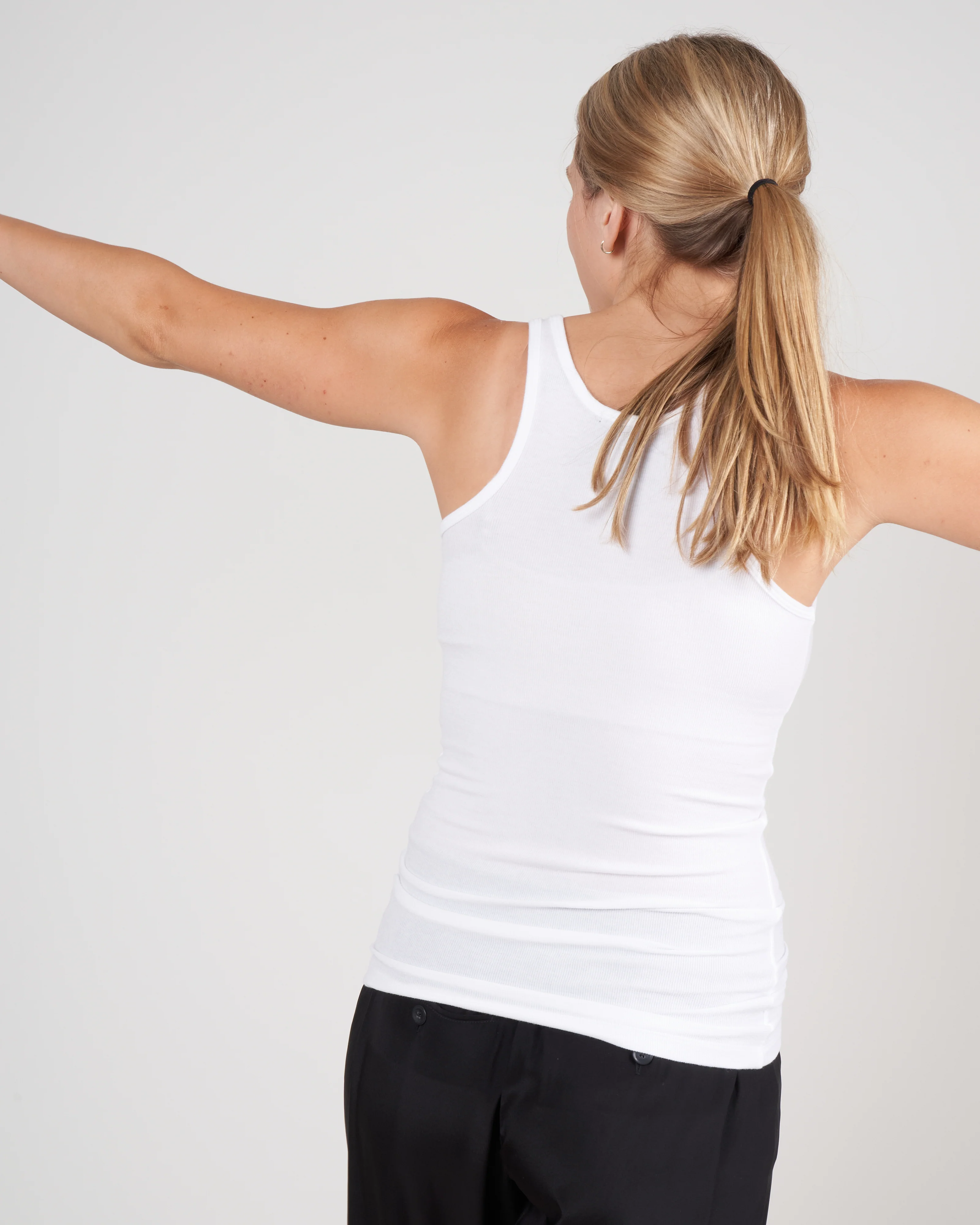 micro modal ribbed boy tank - white - Image 4