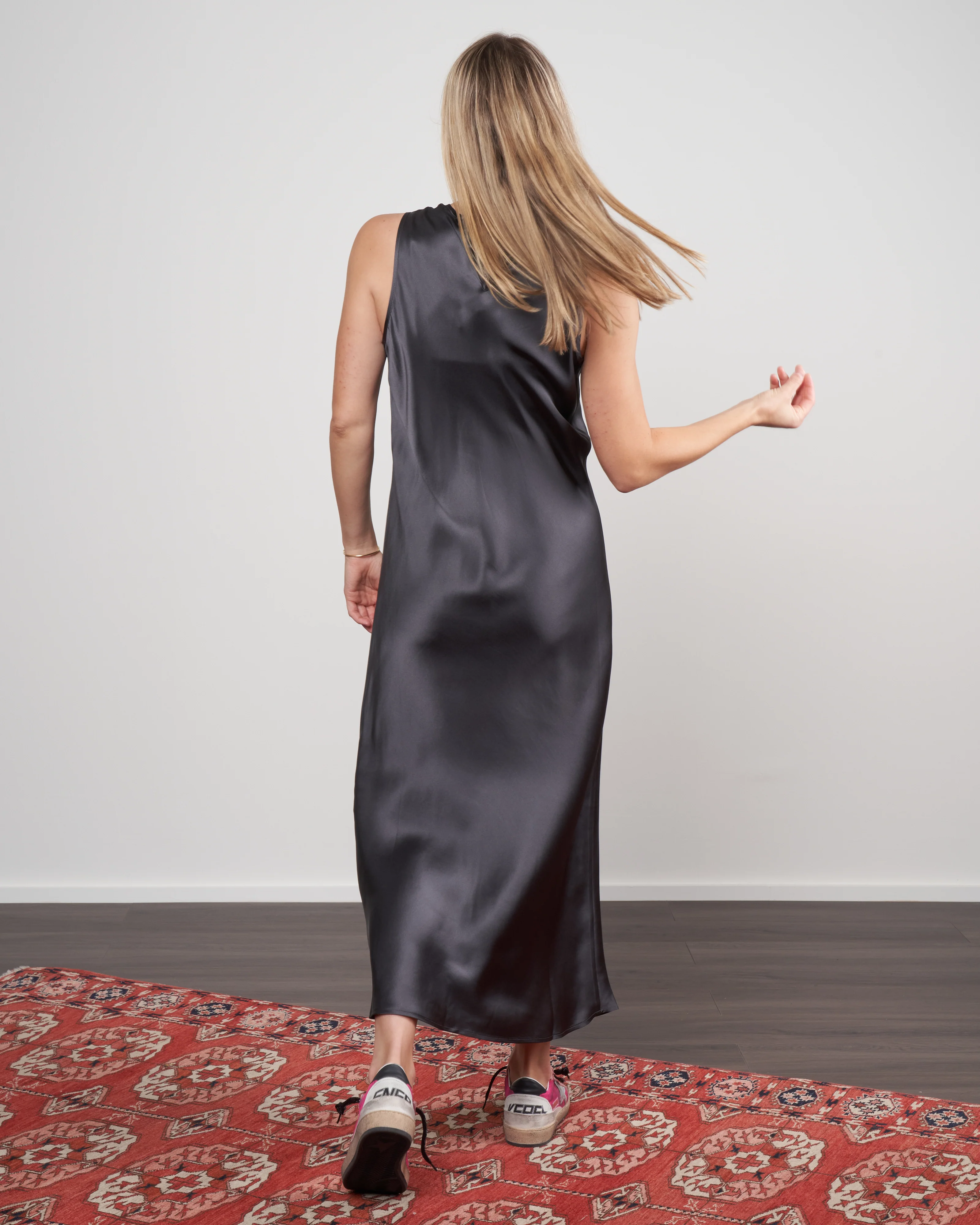 silk charmeuse maxi dress - flint - Image 4