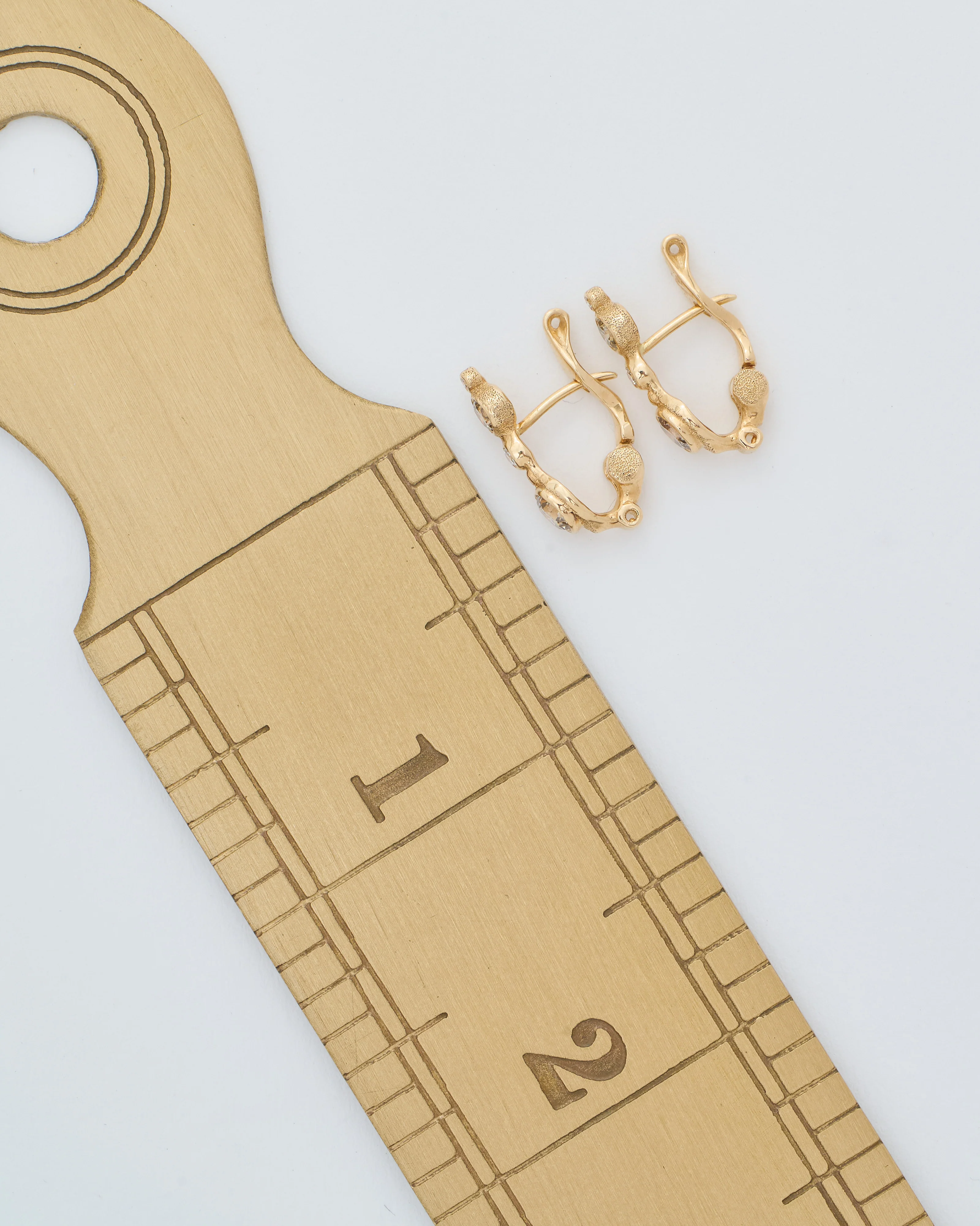 gold and brown diamond earrings - Image 10