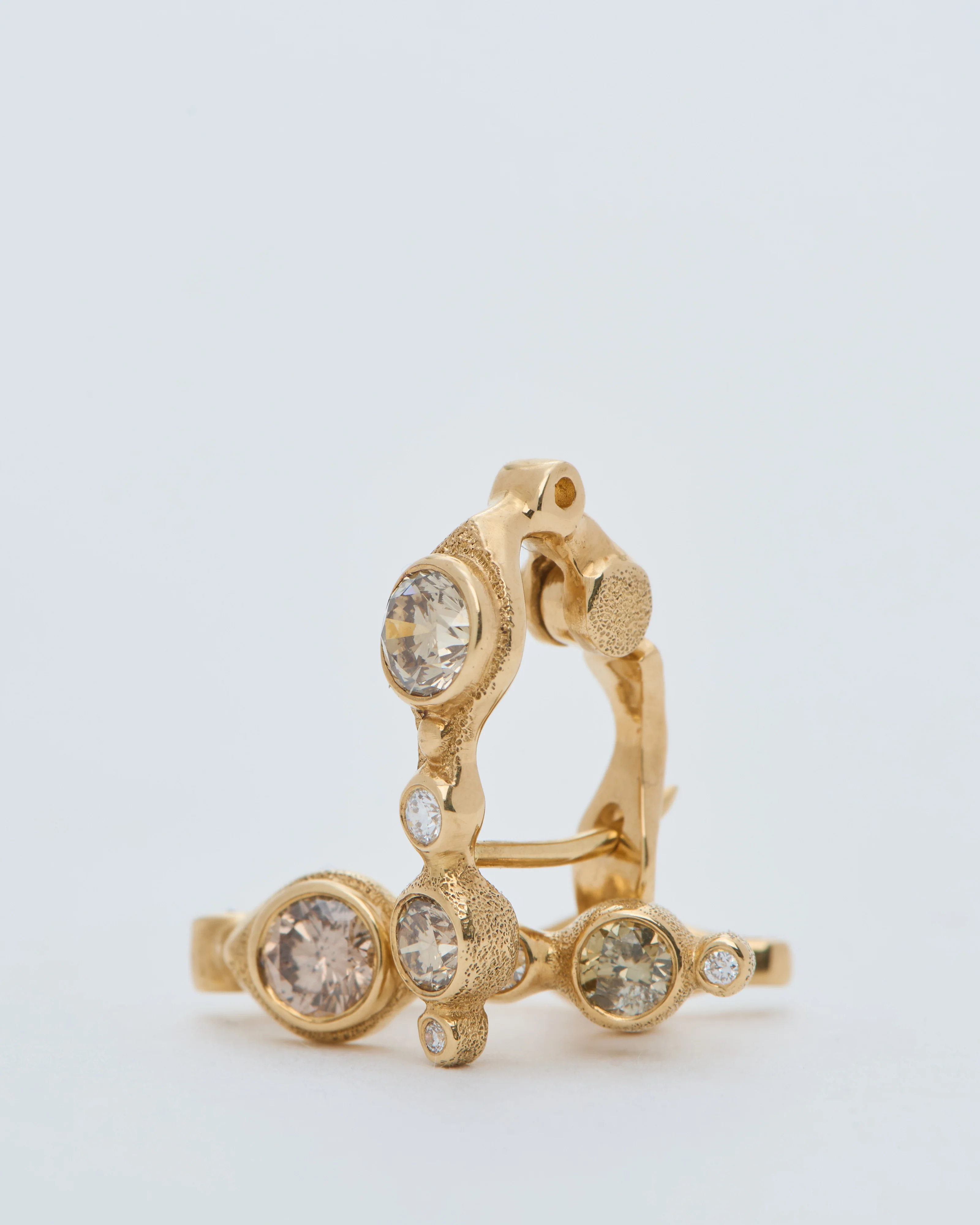 gold and brown diamond earrings - Image 6