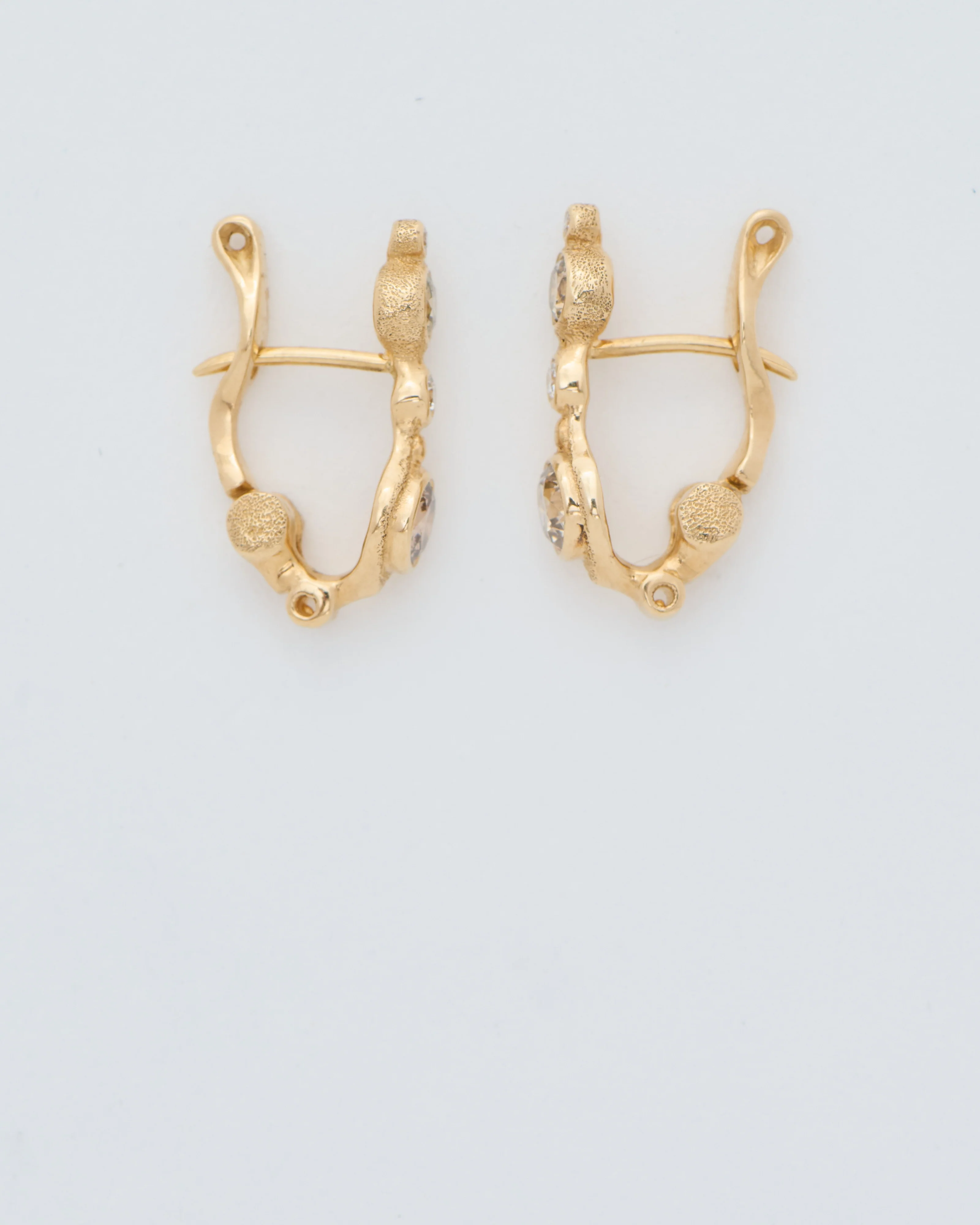 gold and brown diamond earrings - Image 7