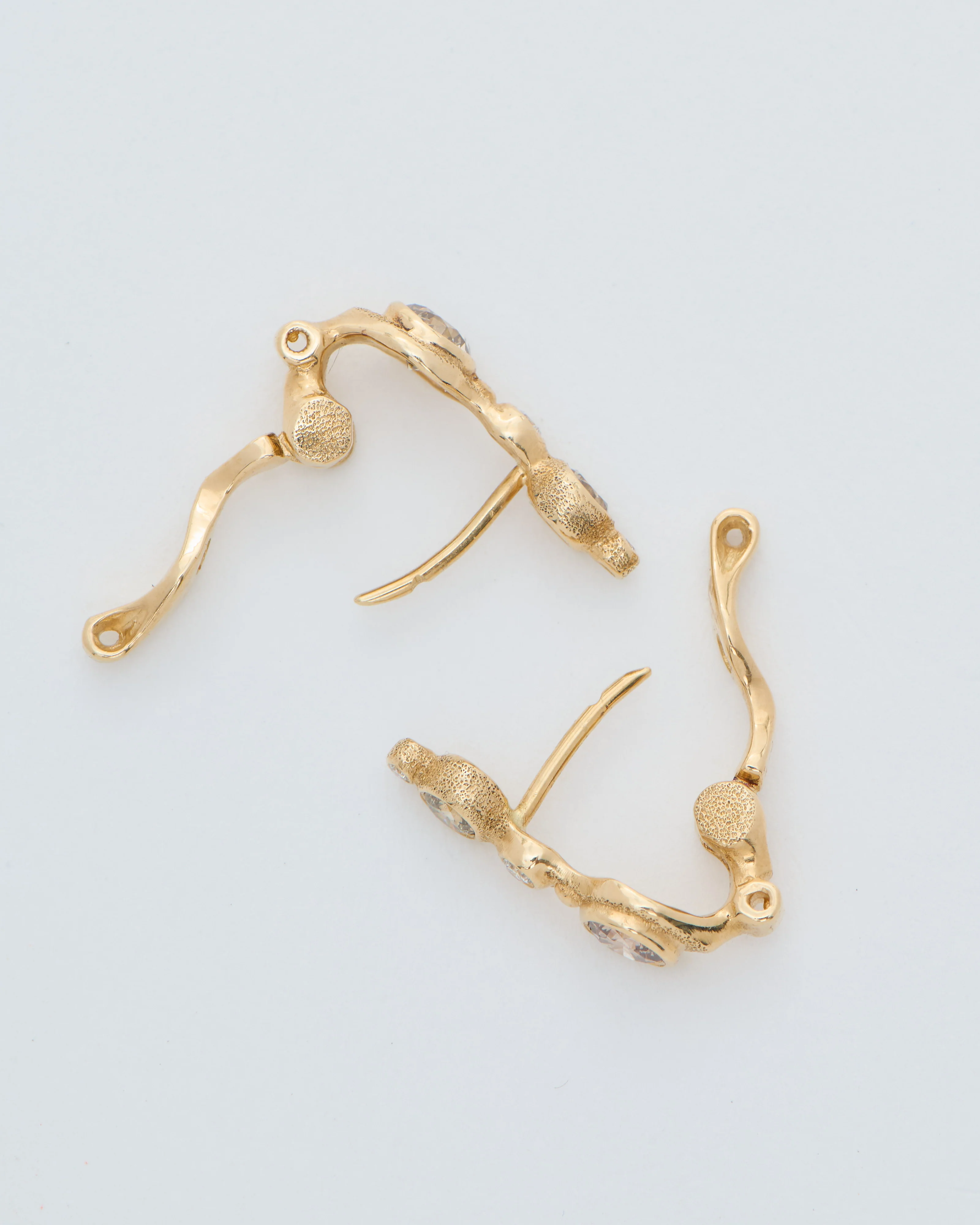 gold and brown diamond earrings - Image 8