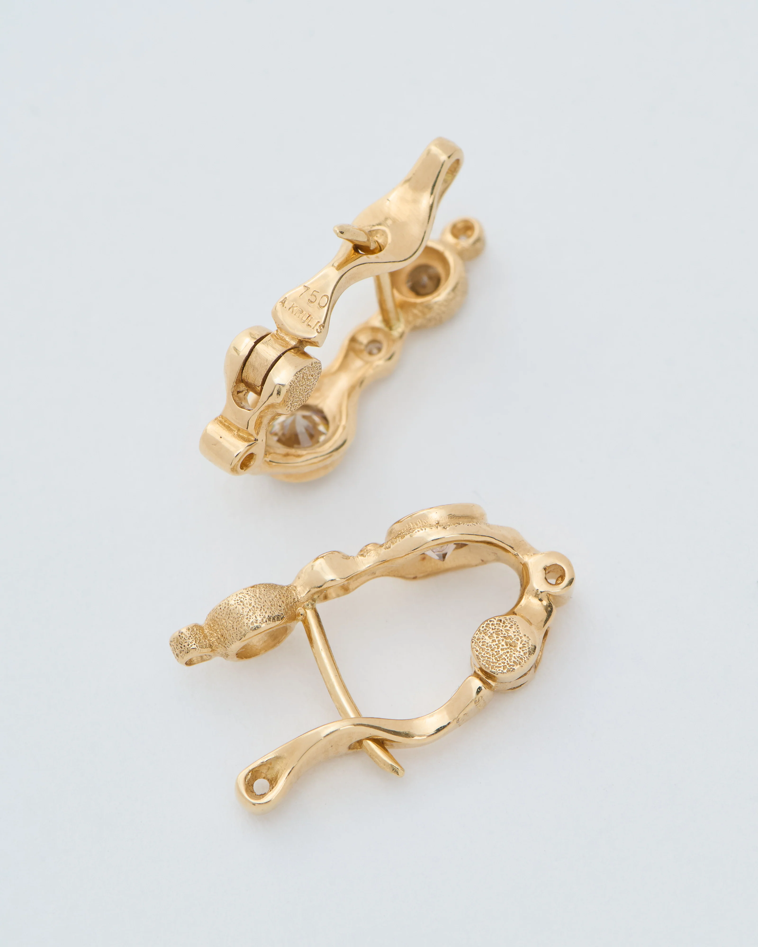 gold and brown diamond earrings - Image 9