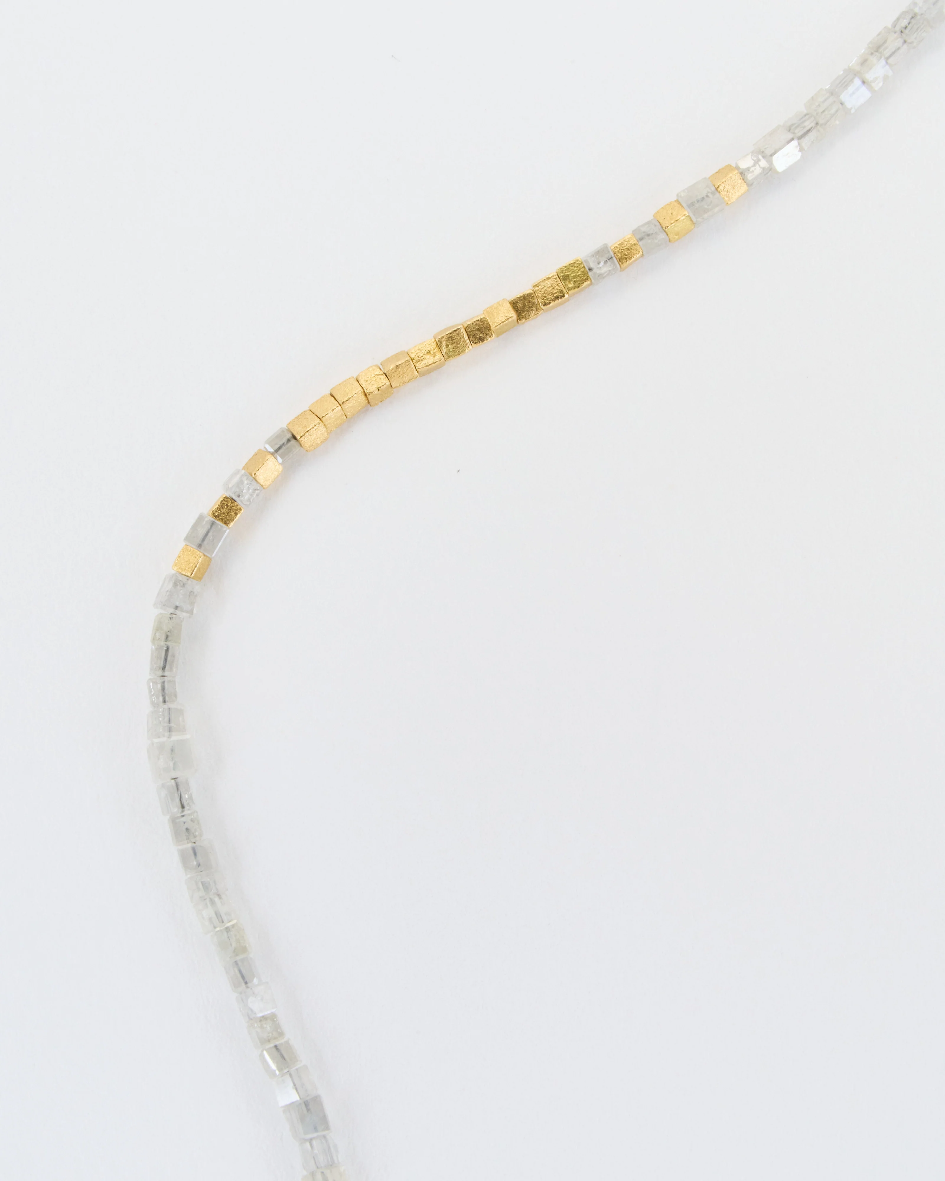 gold and gray diamond square roundels necklace - Image 2
