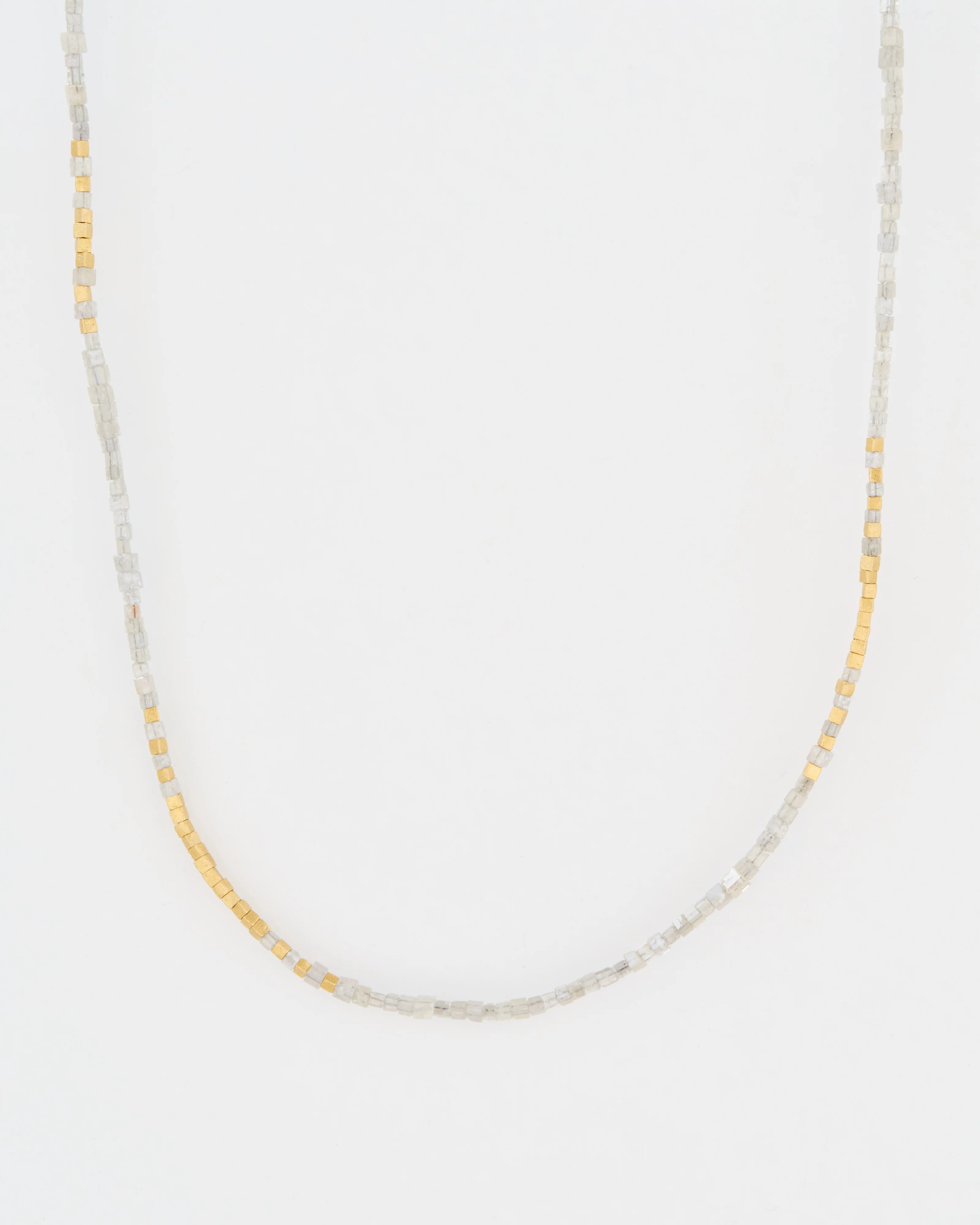 gold and gray diamond square roundels necklace - Image 3