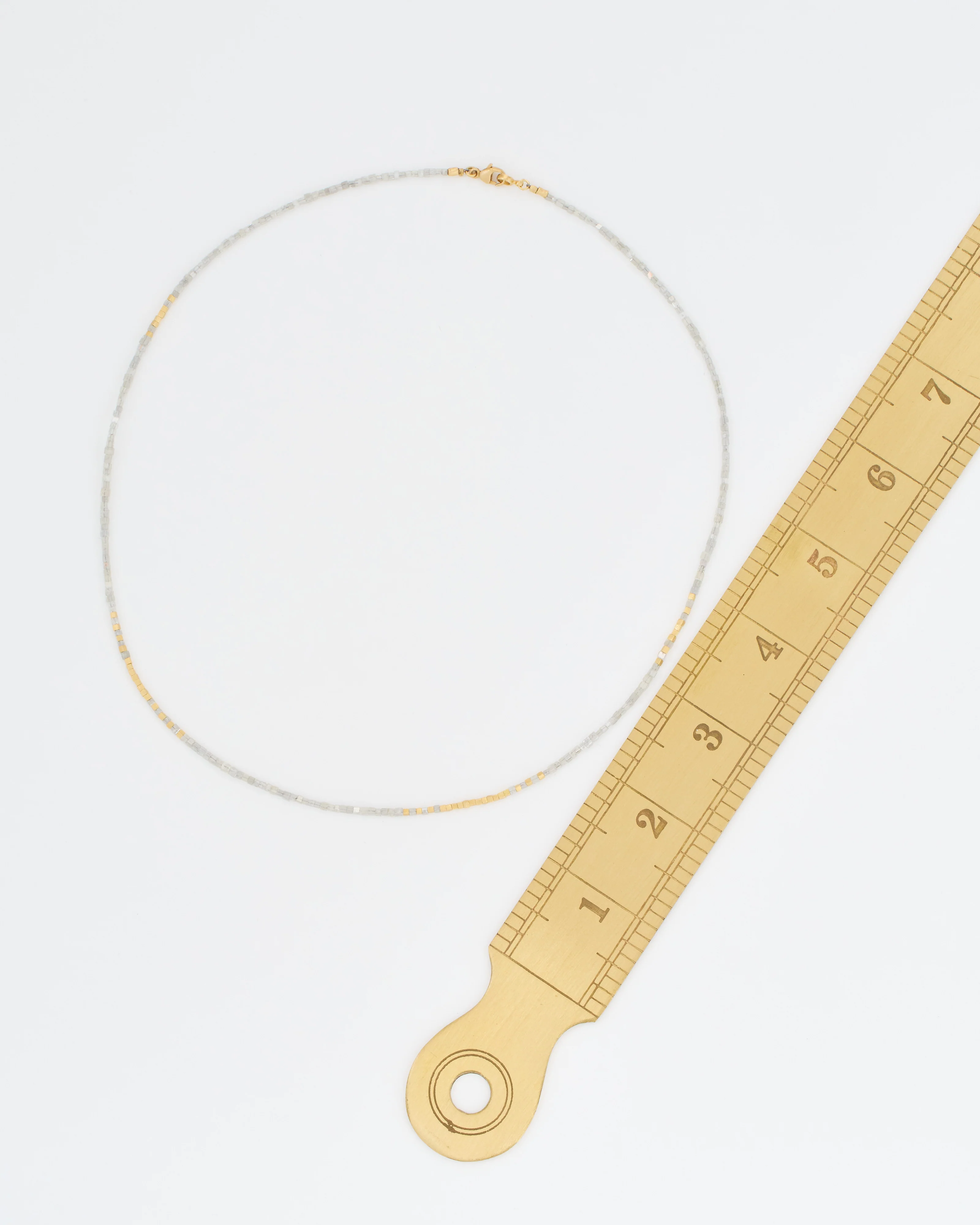 gold and gray diamond square roundels necklace - Image 6