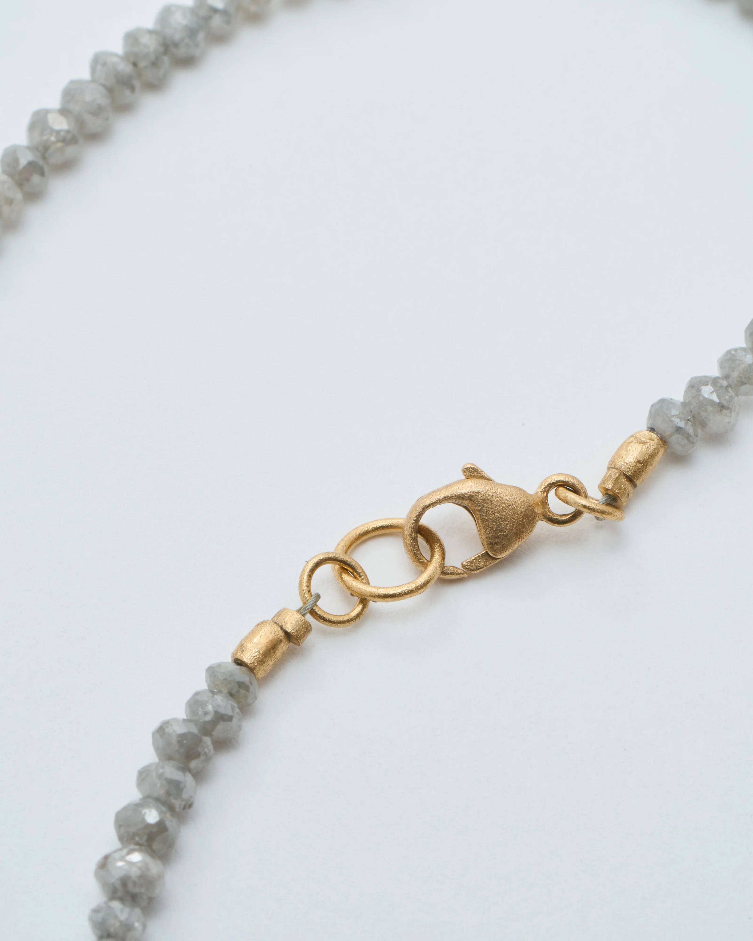 gold and grey diamond round beaded necklace - Image 4