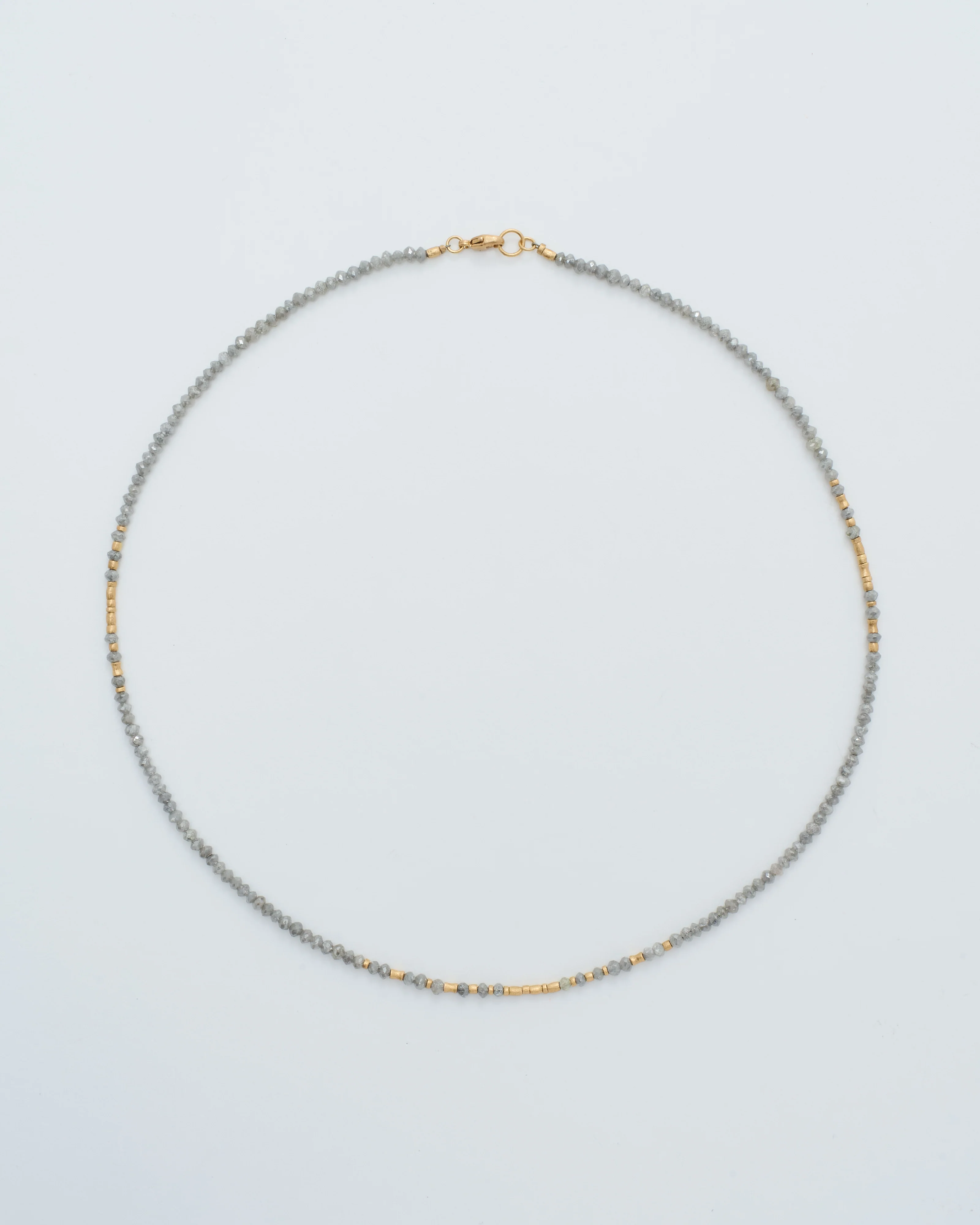 gold and grey diamond round beaded necklace - Image 5