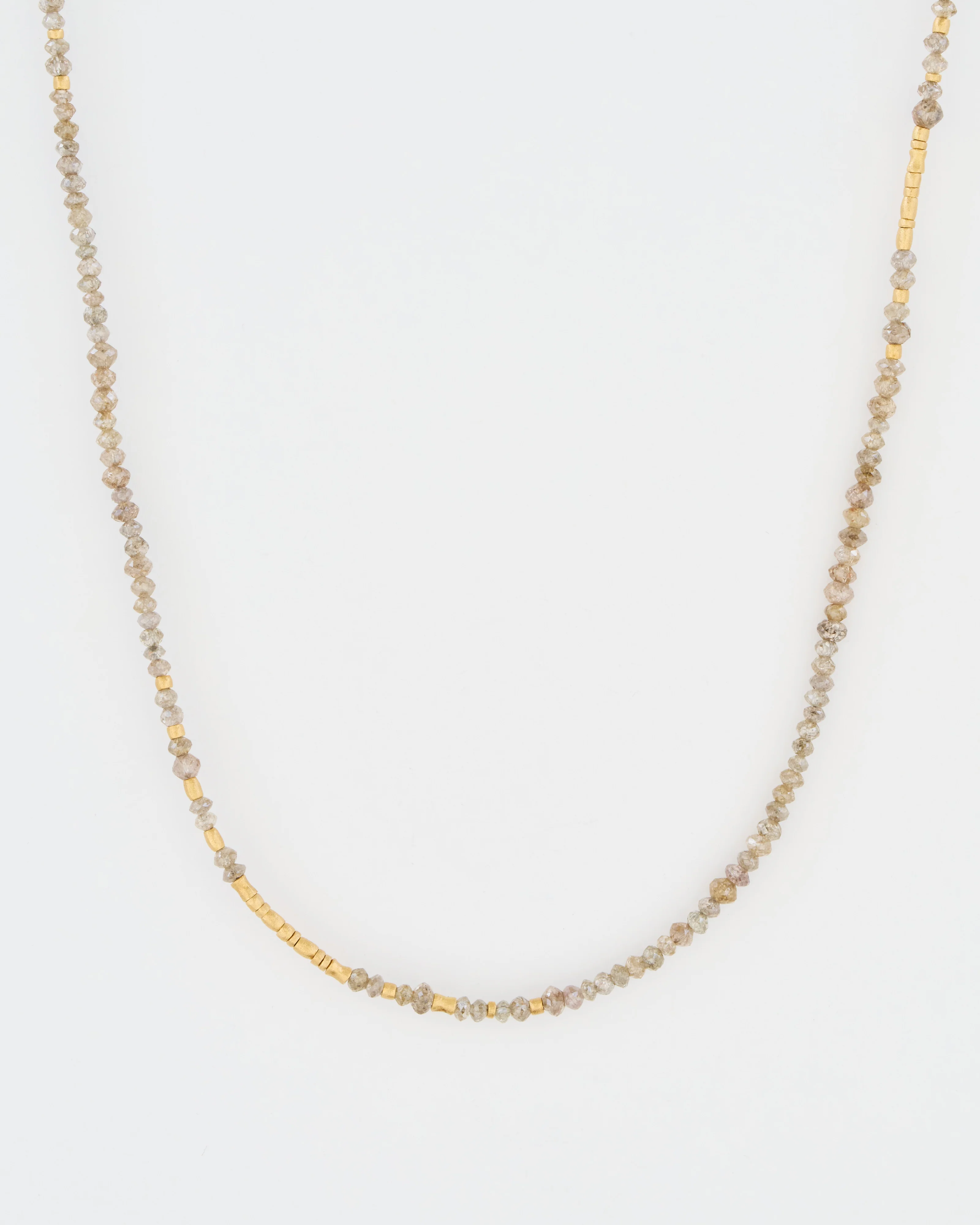 gold and grey diamond round beaded necklace - Image 3