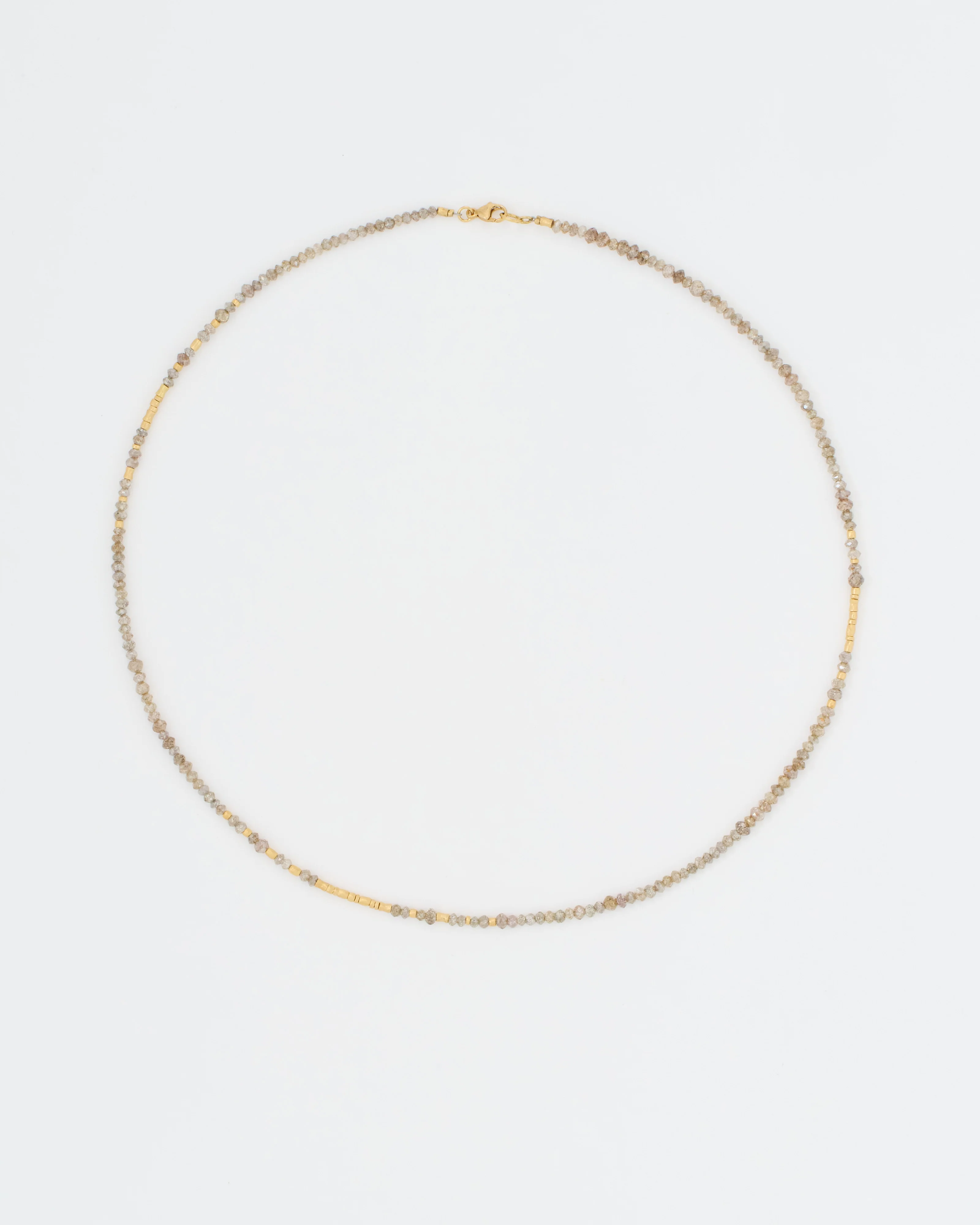 gold and grey diamond round beaded necklace - Image 4