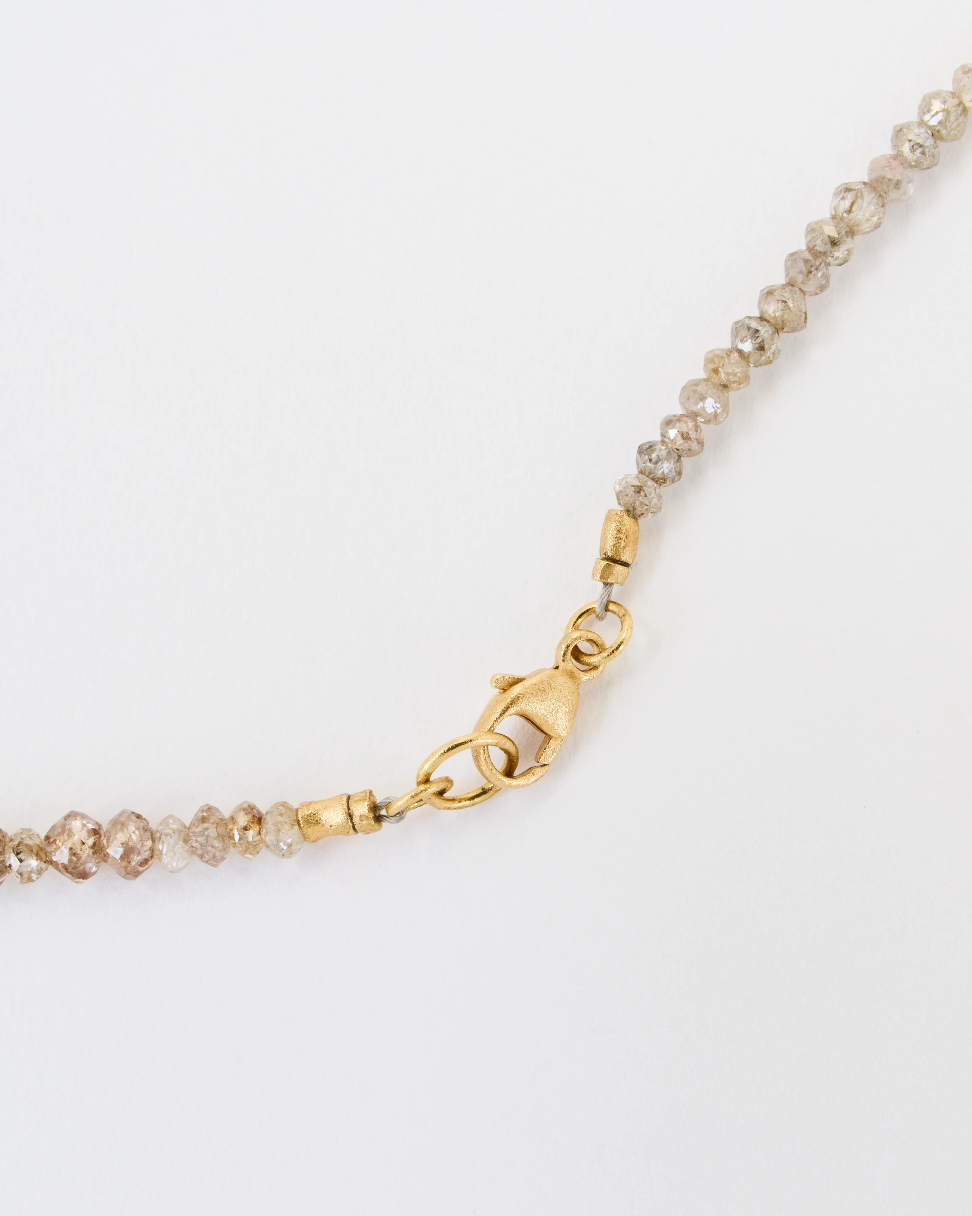 gold and grey diamond round beaded necklace - Image 5