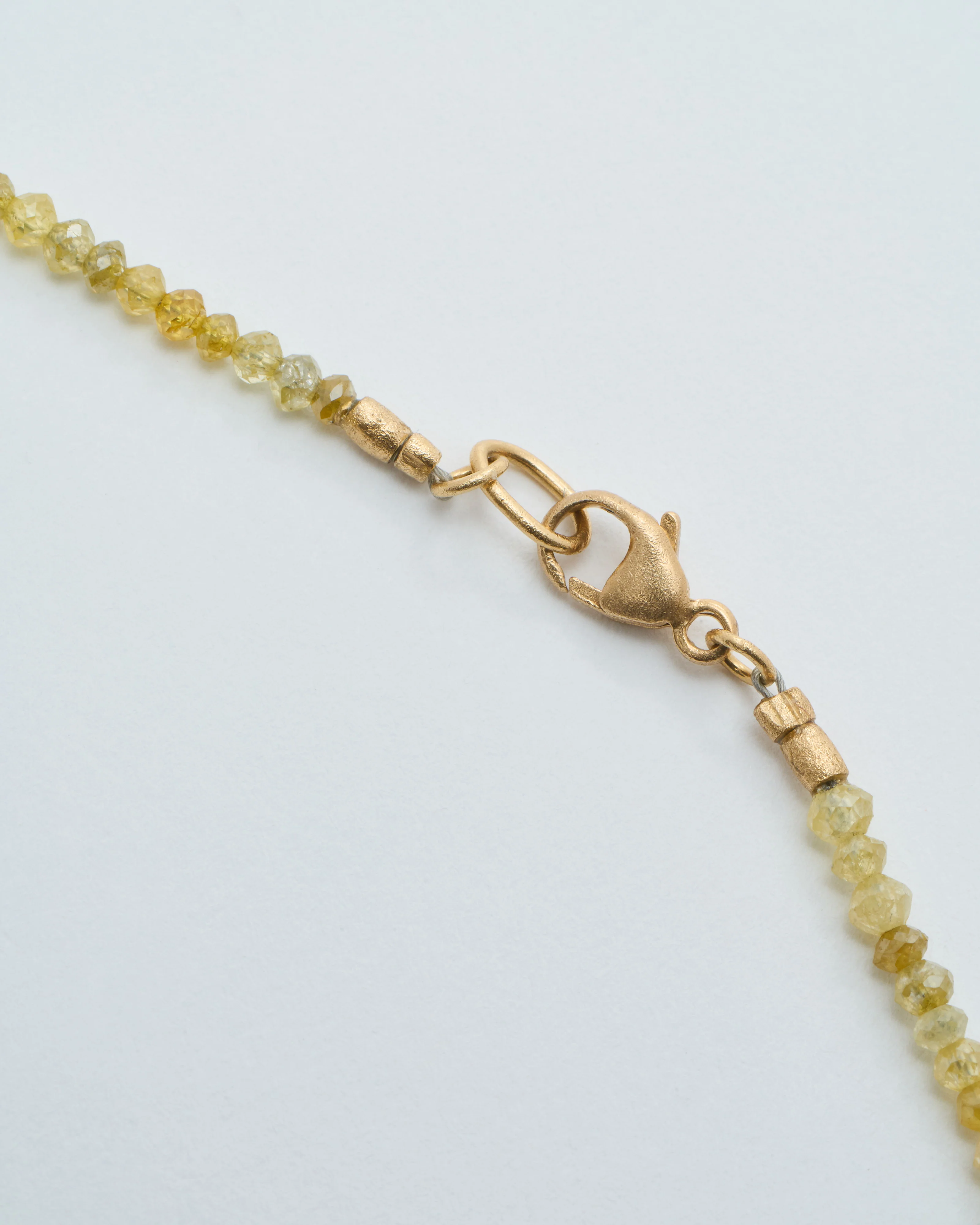 gold and yellow diamond round beaded necklace - Image 4