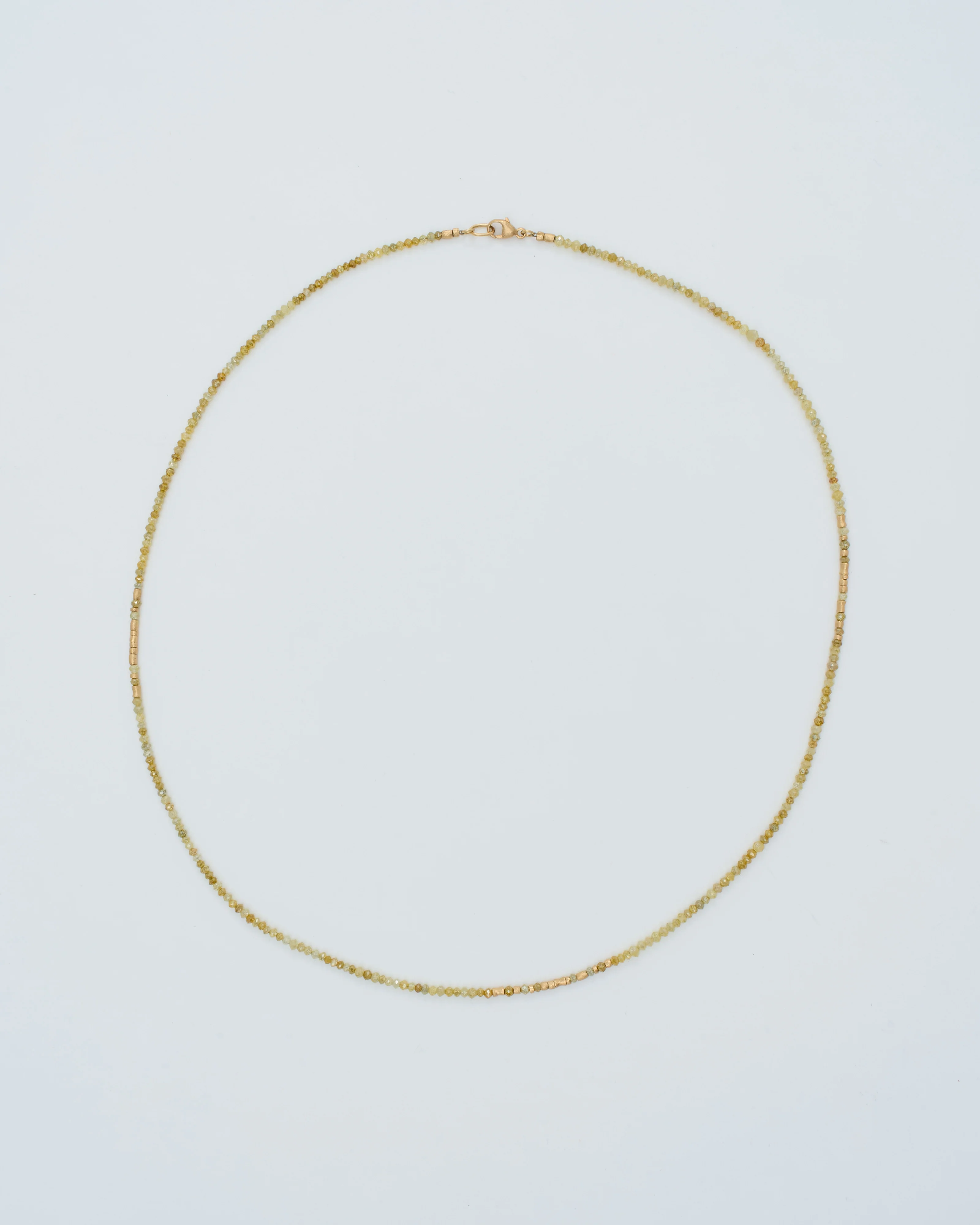 gold and yellow diamond round beaded necklace - Image 5