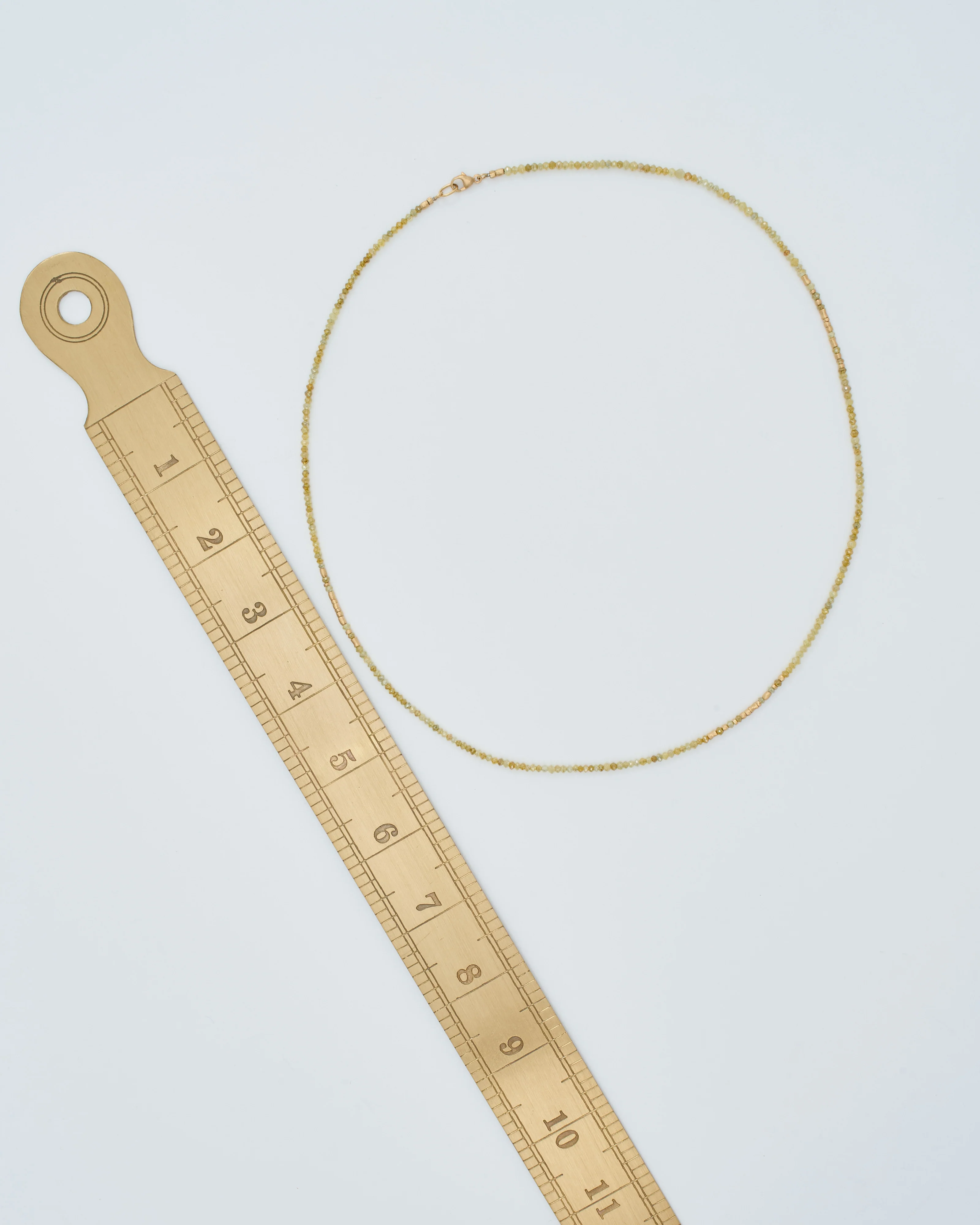 gold and yellow diamond round beaded necklace - Image 6