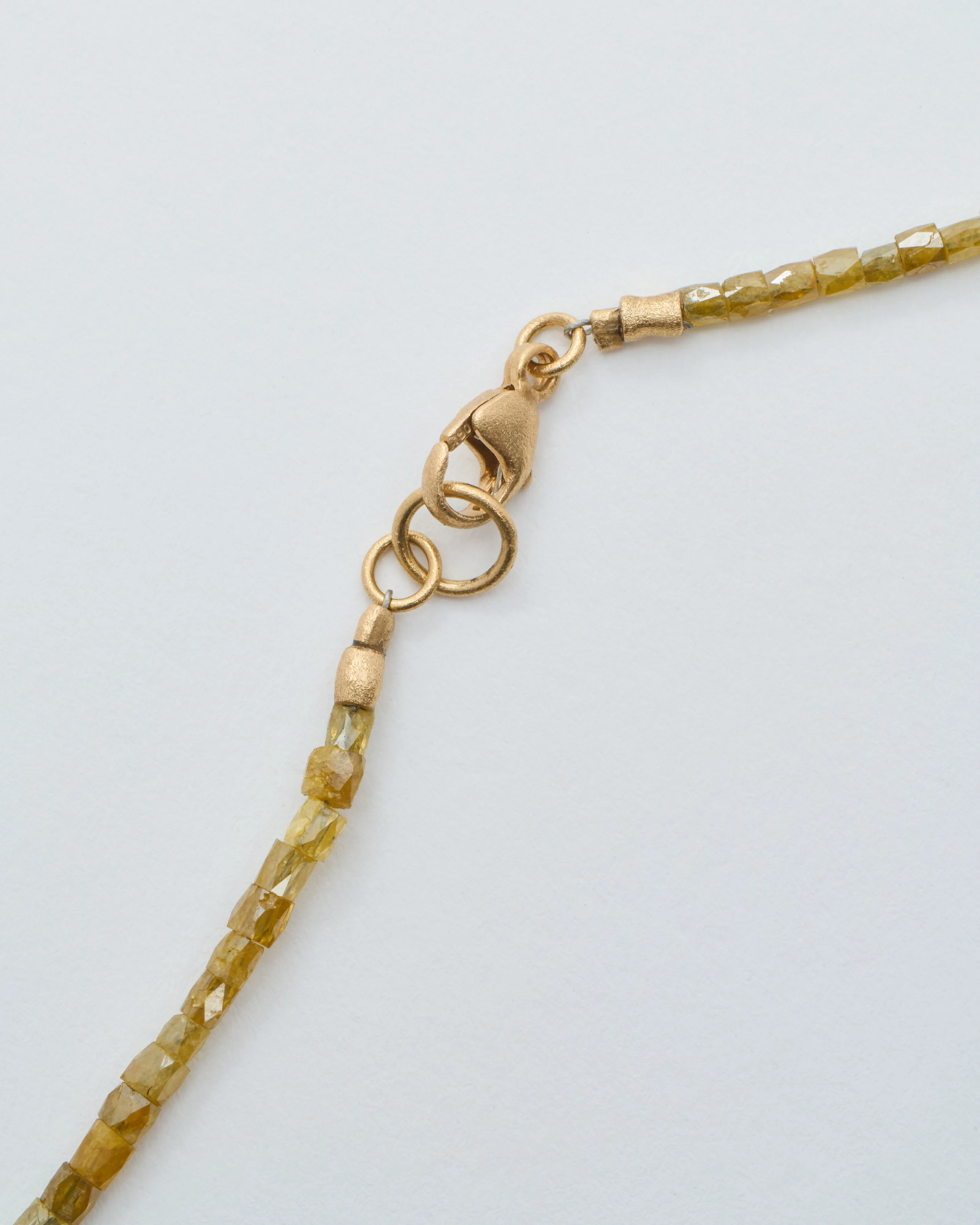 gold and yellow diamond cylinder beaded necklace - Image 4
