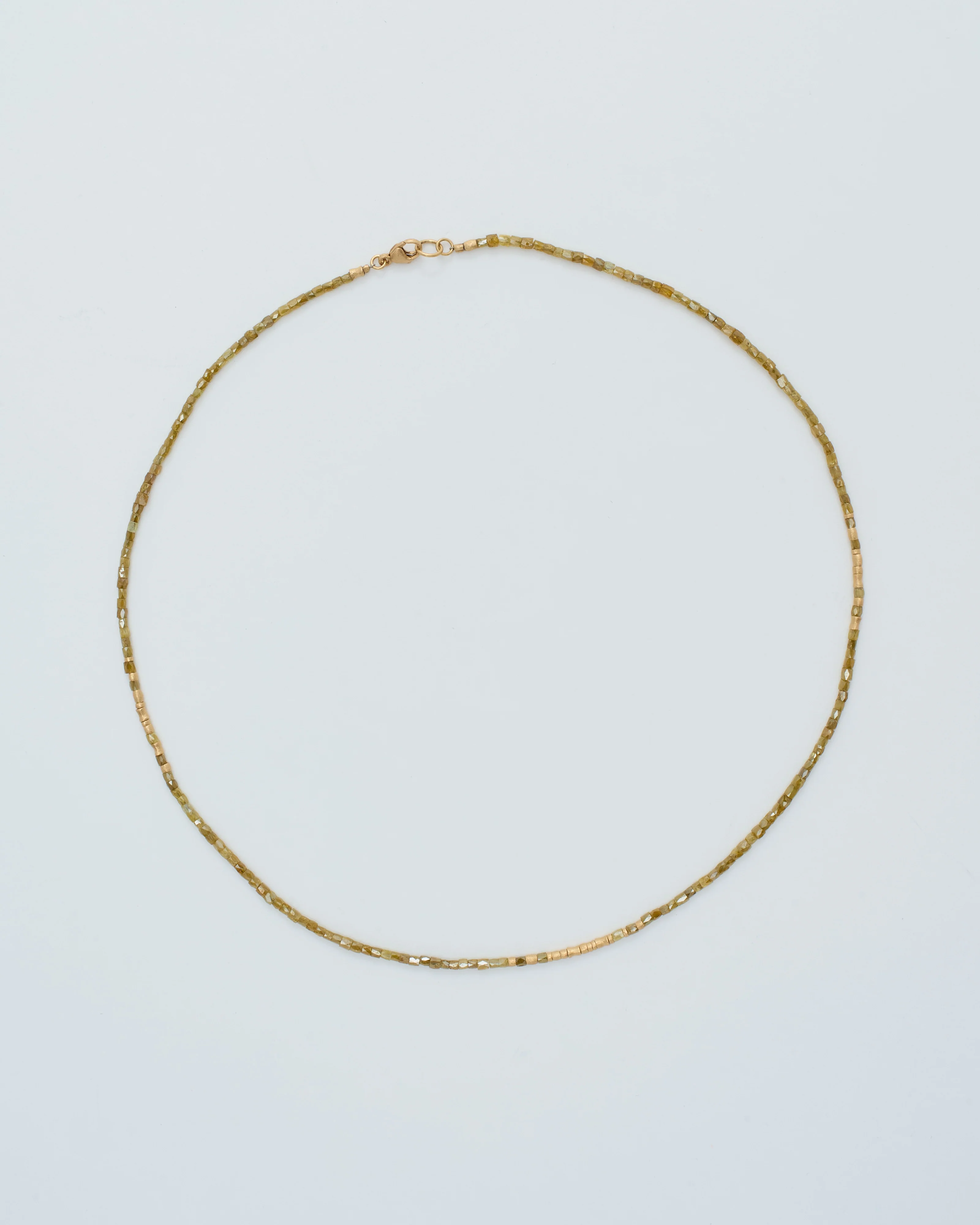 gold and yellow diamond cylinder beaded necklace - Image 5