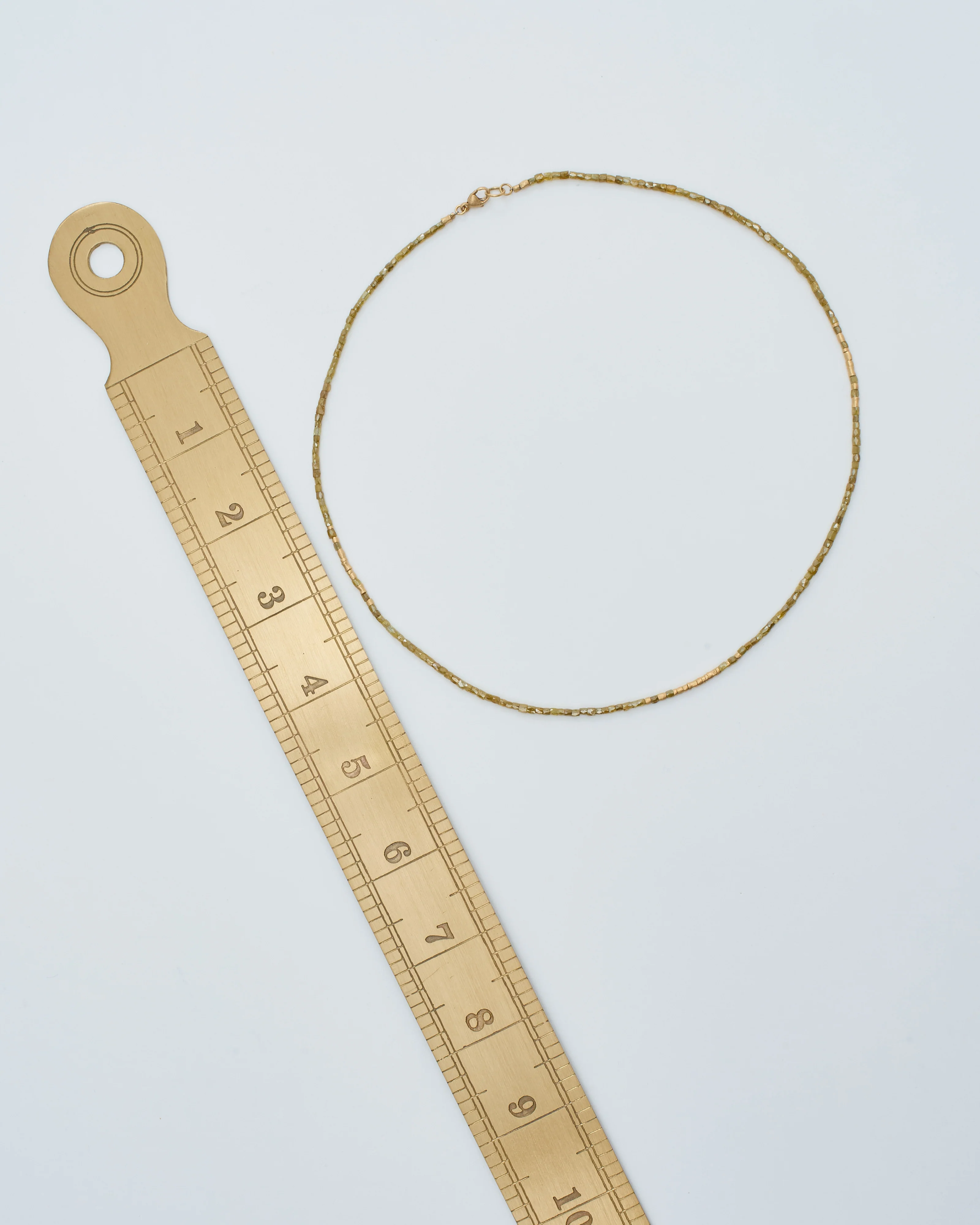 gold and yellow diamond cylinder beaded necklace - Image 6