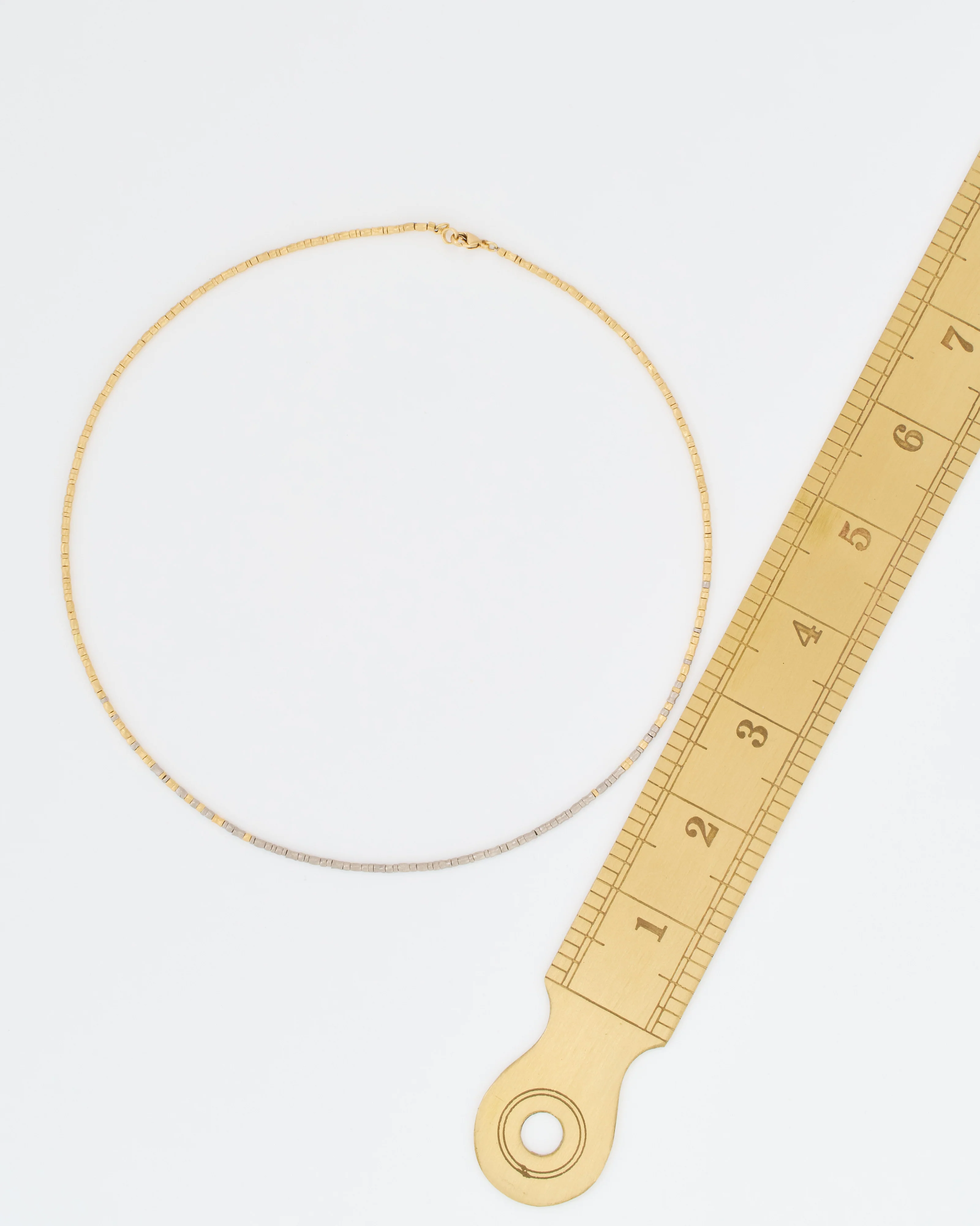 yellow gold and palladium roundels necklace - Image 5