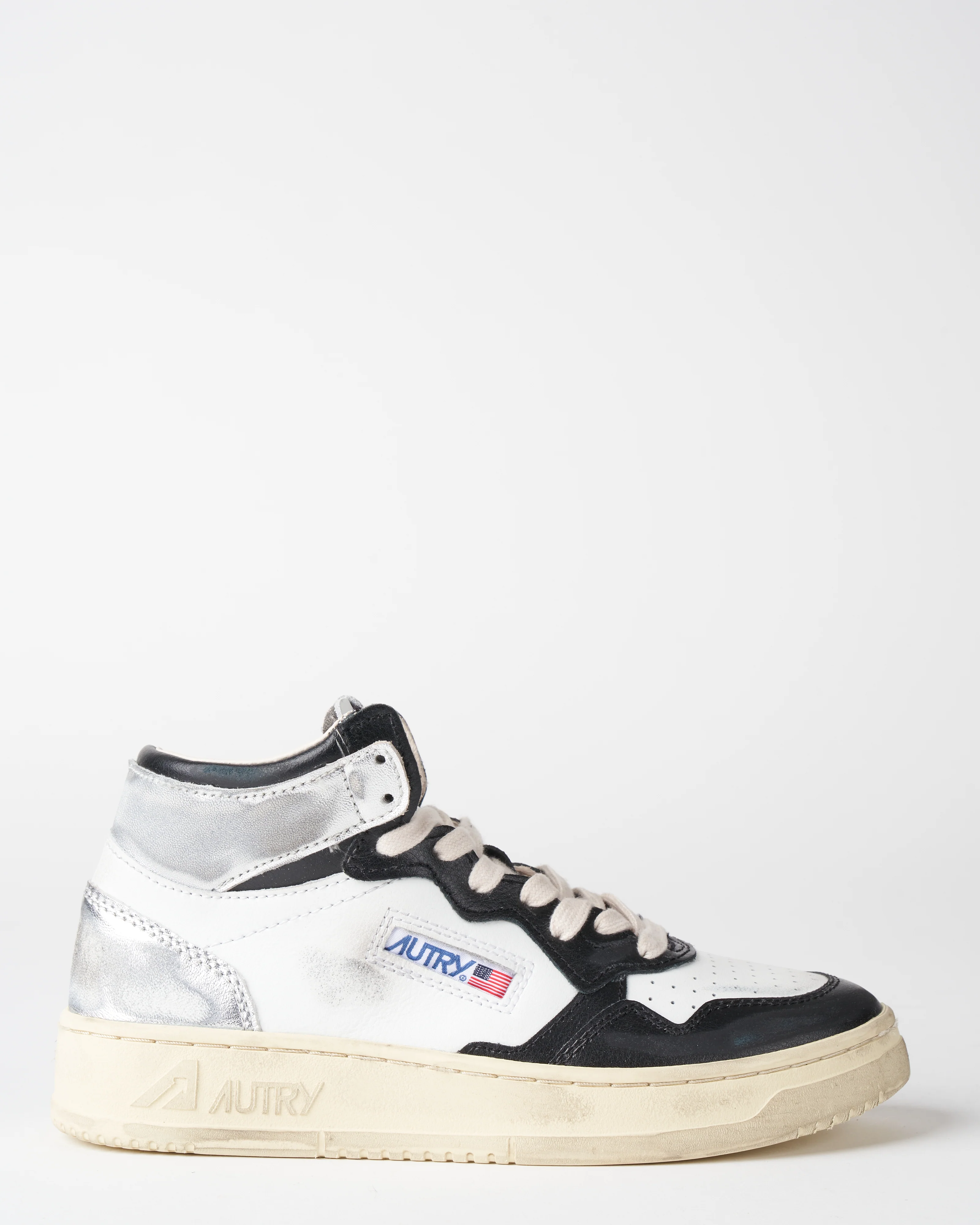 autry super vintage mid - leather white/black/silver - Image 2