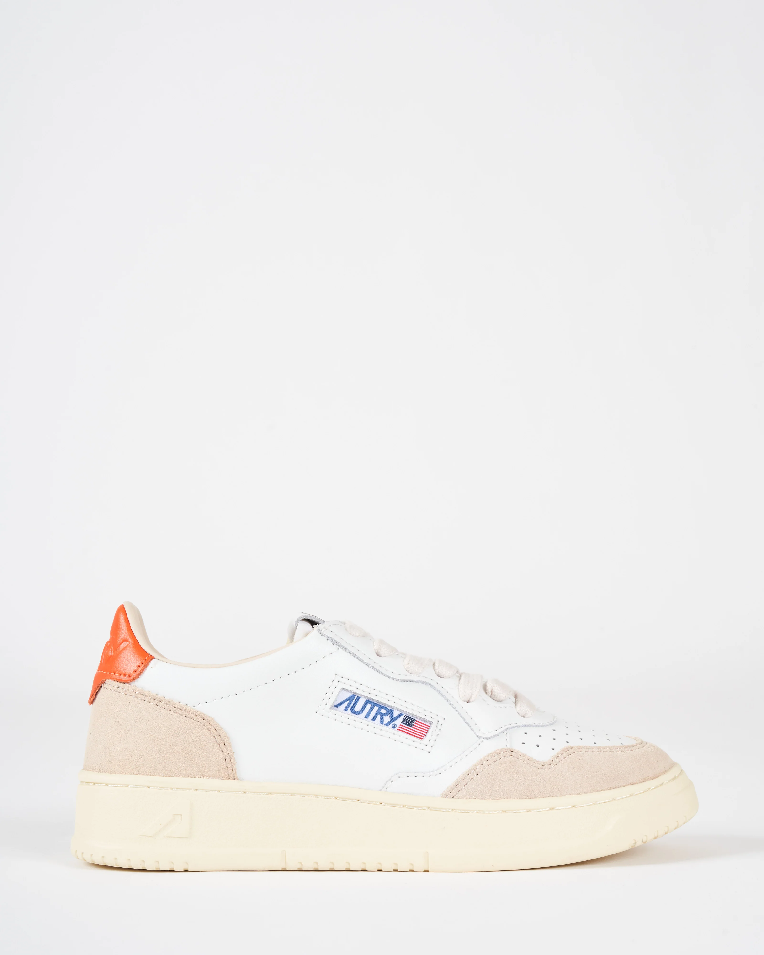 medalist low ls45 sneaker - white/orange leather - Image 2
