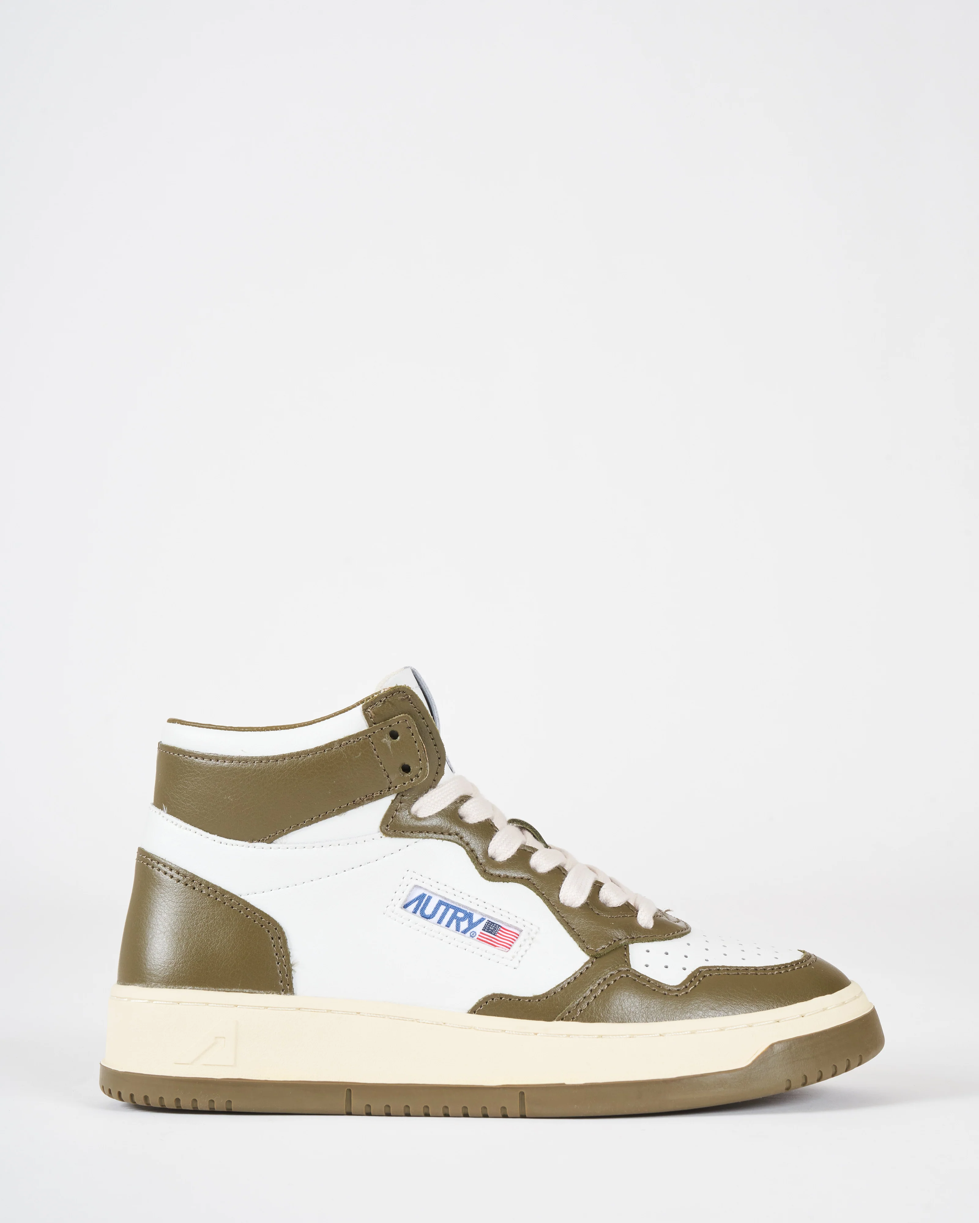 medalist mid wb33 sneaker - white/olive leather - Image 2