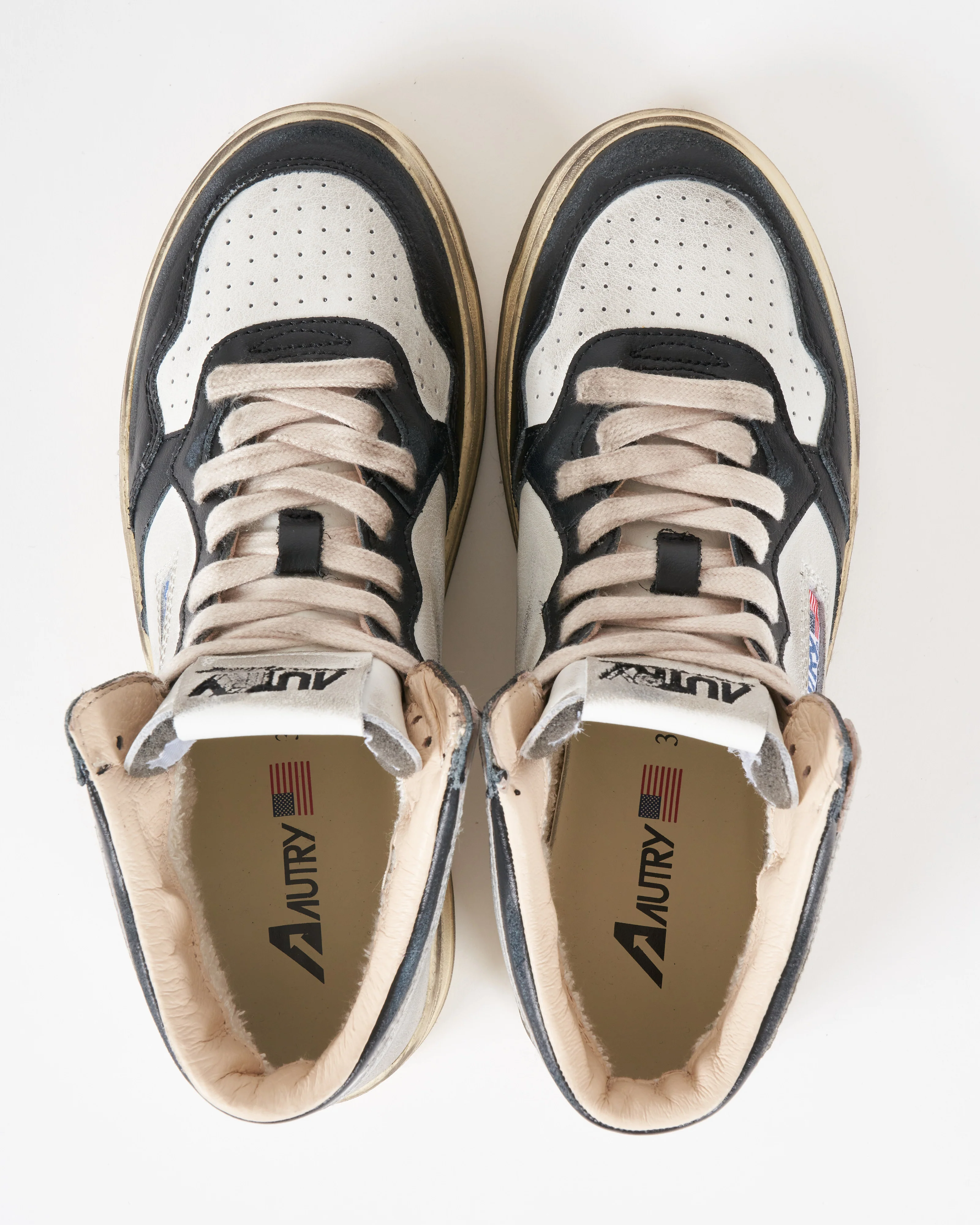 sup vint mid sv11 sneaker - white/black/silver leather - Image 3