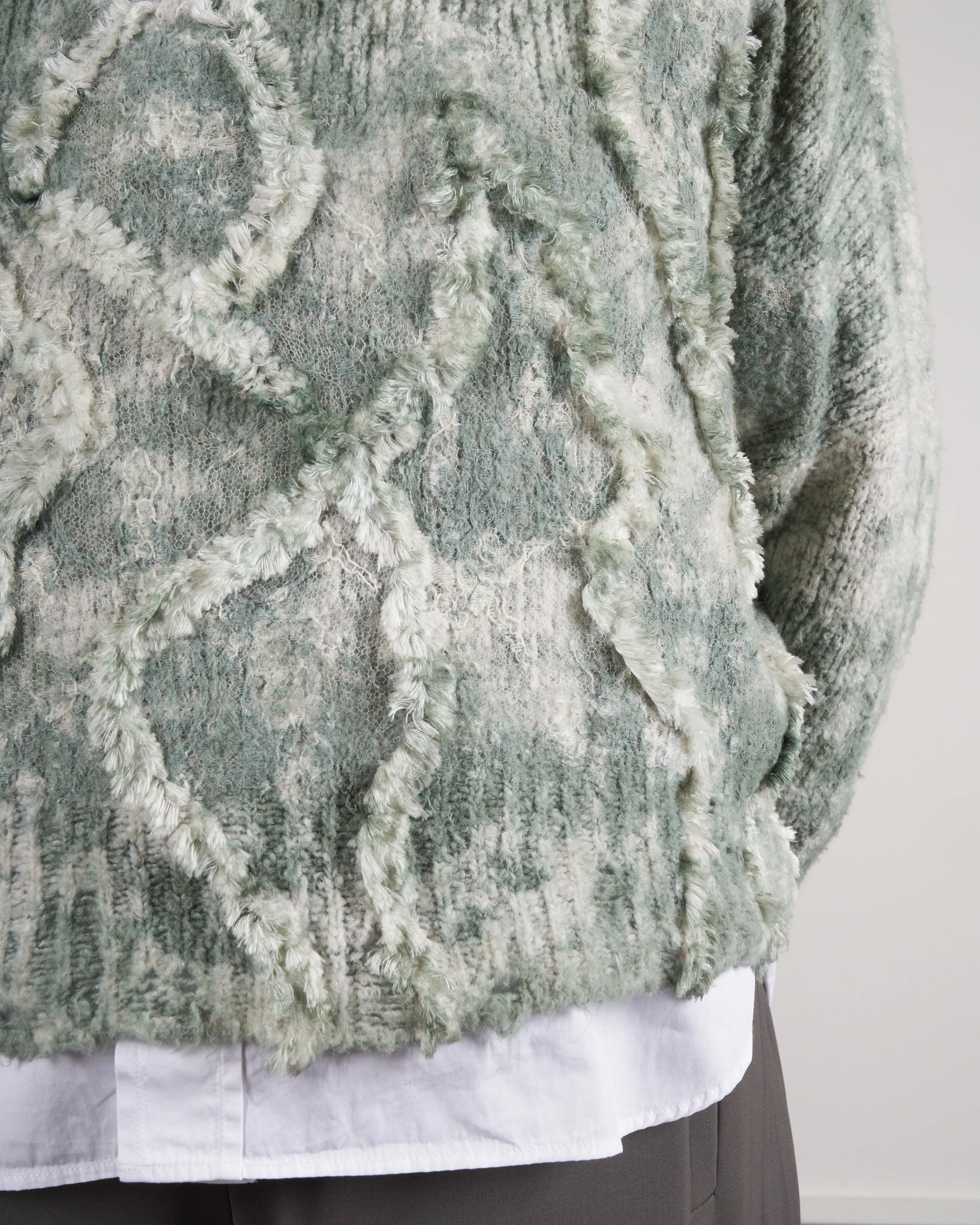 cropped boat neck sweater - kaki - Image 5