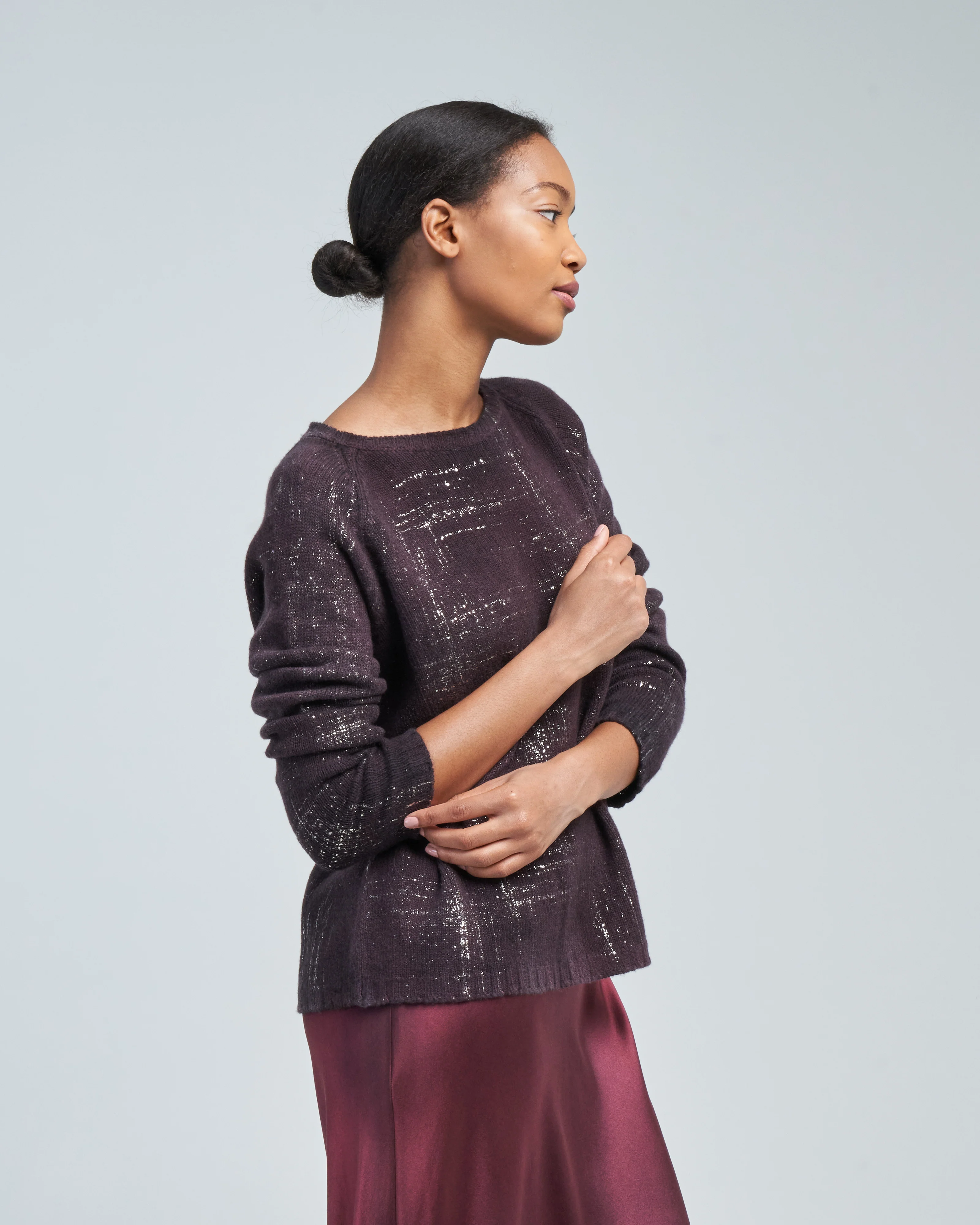 boat neck off gauge pullover with lamination - Image 3