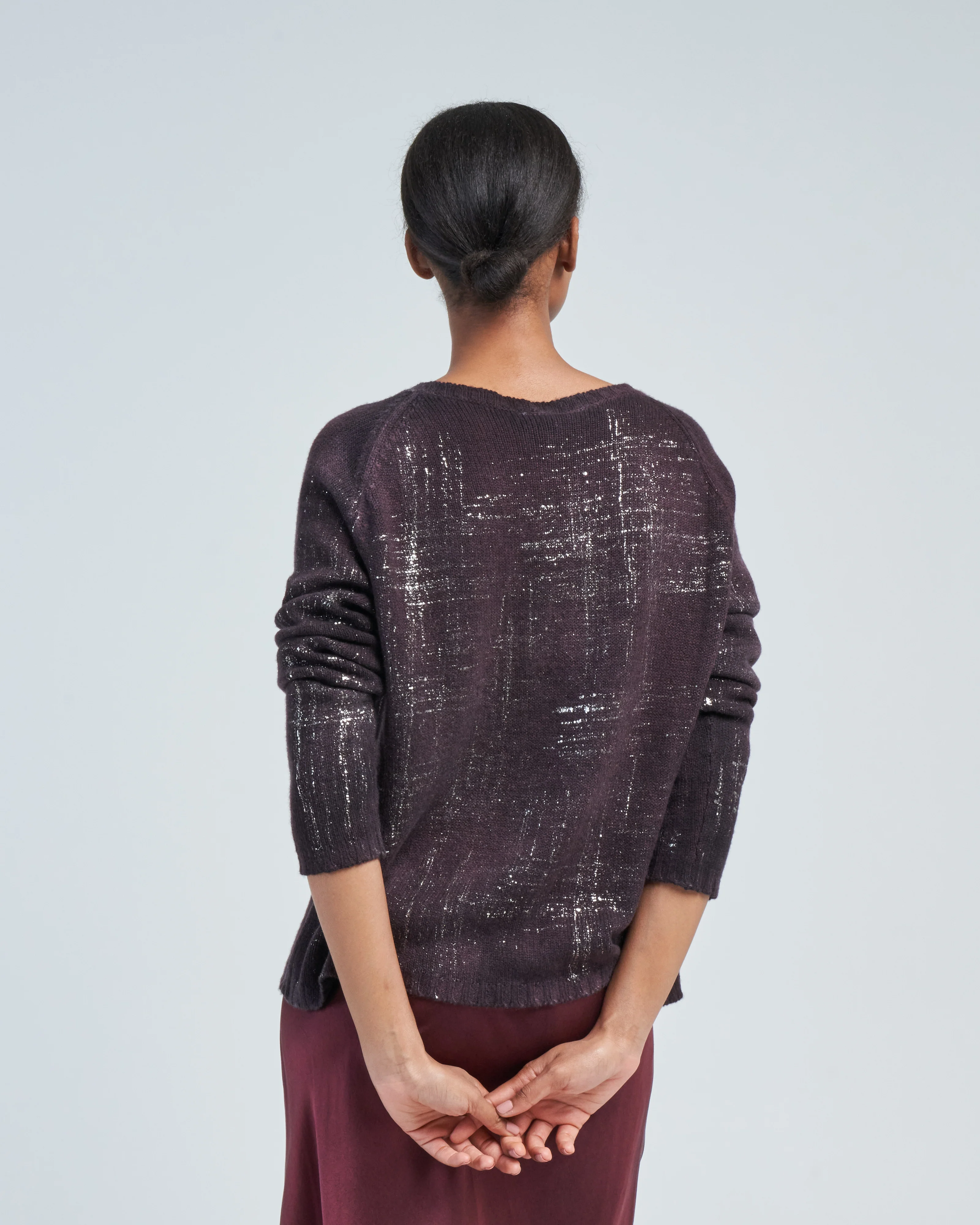 boat neck off gauge pullover with lamination - Image 4