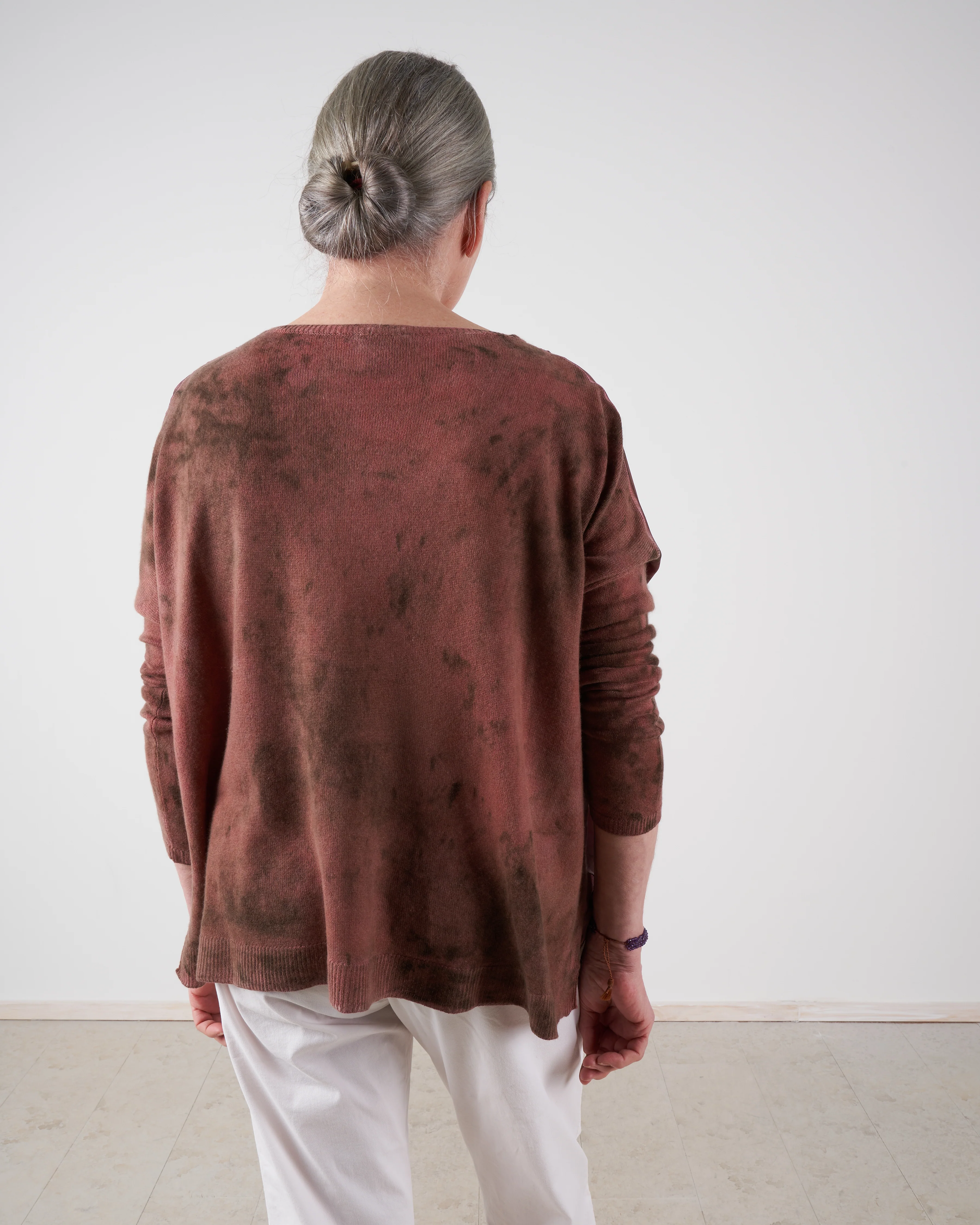 boat neck oversize pullover sweater - fard - Image 3