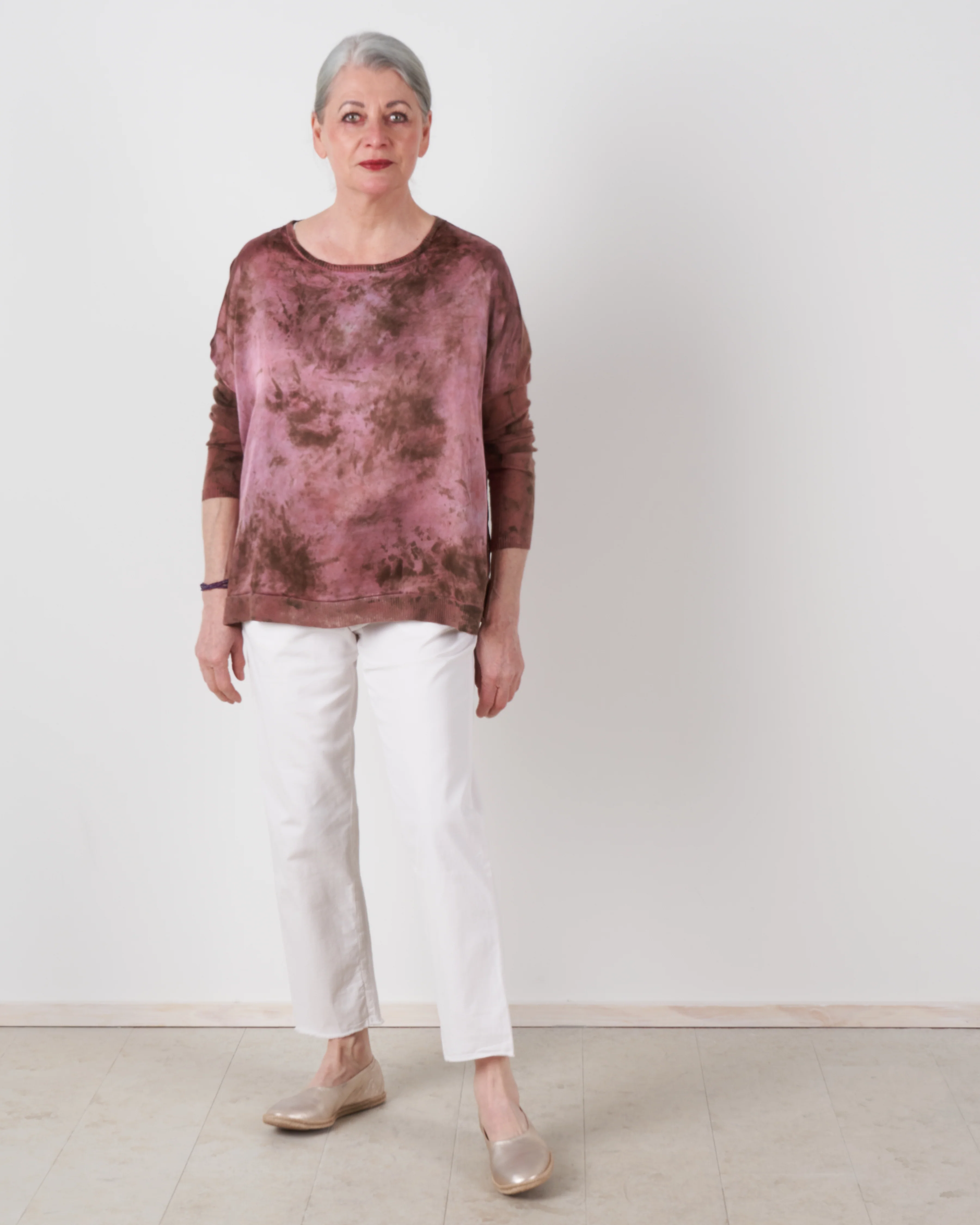 boat neck oversize pullover sweater - fard - Image 4