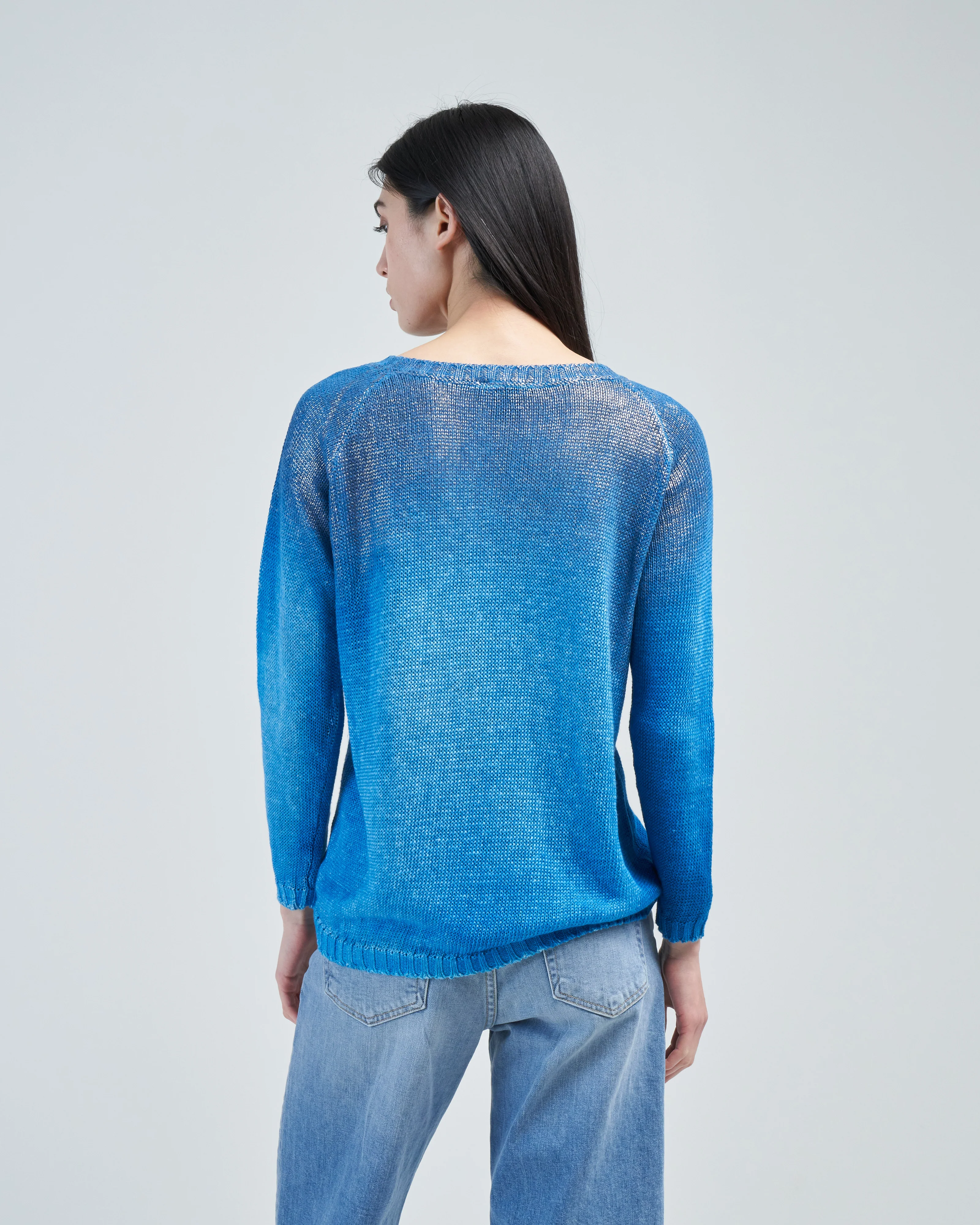 boat neck raglan pullover with lamination and shadows - Image 4
