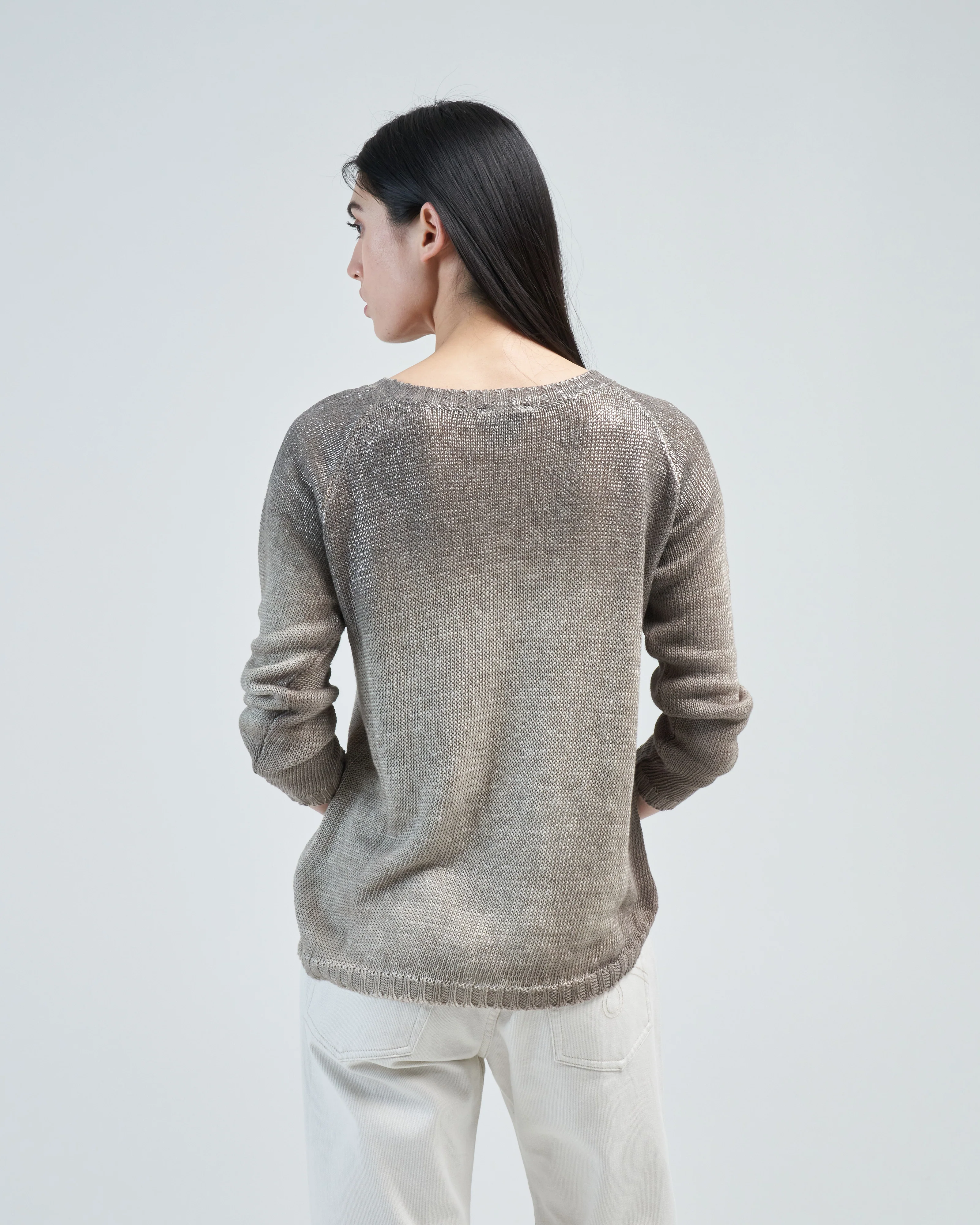 boat neck raglan pullover with lamination and shadows - Image 4