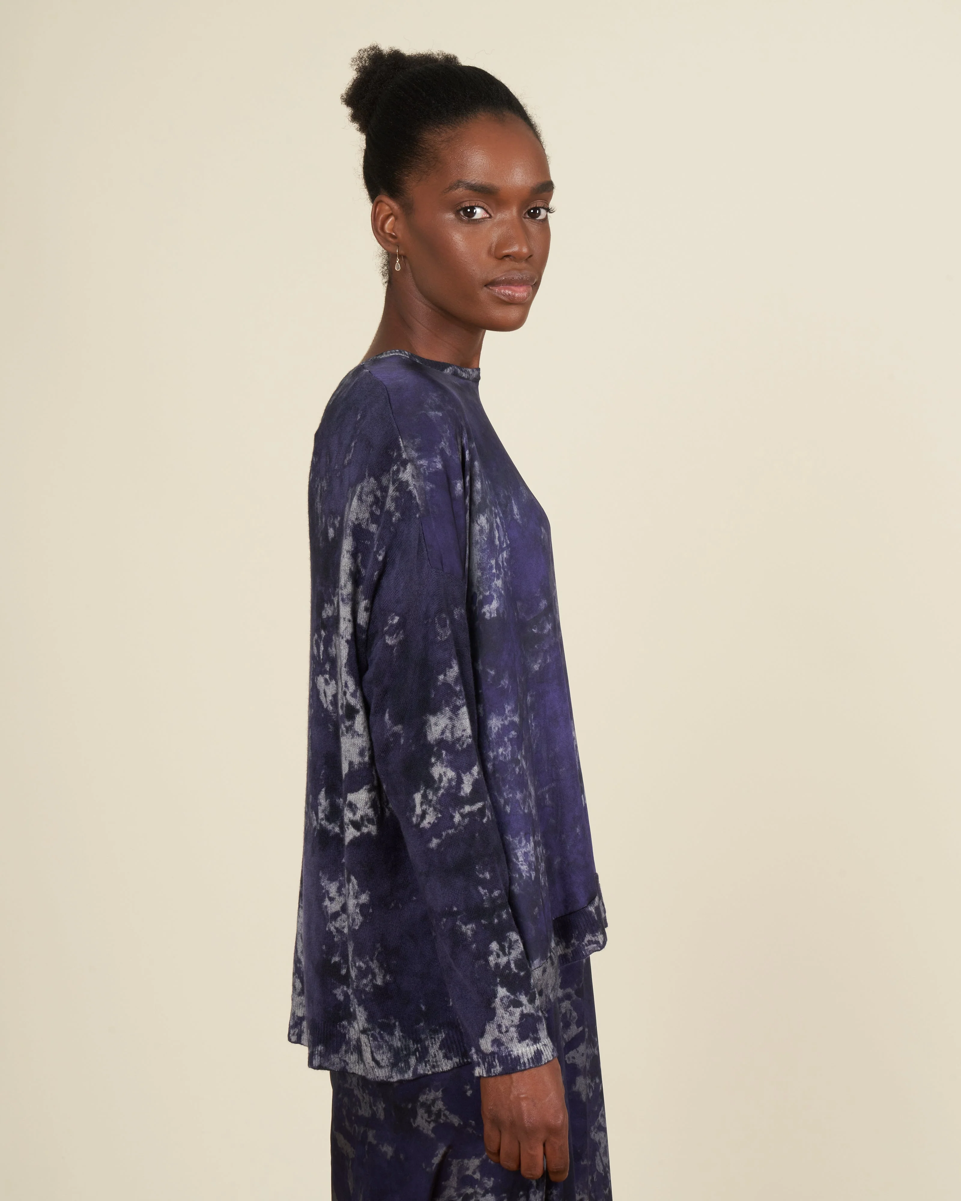 boreal boat neck oversize pullover with silk in front - prune - Image 3