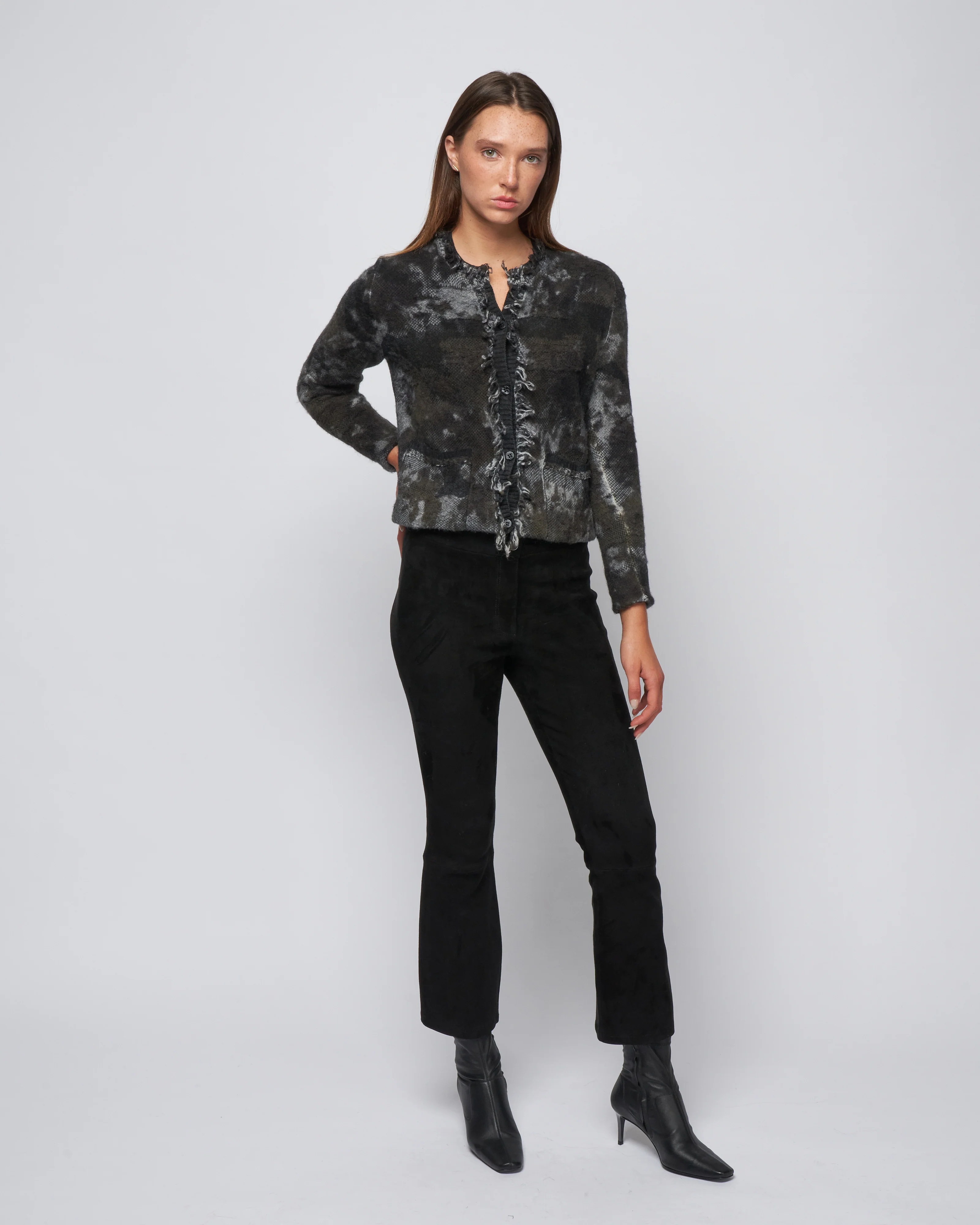 boreal jacquard round neck jacket - mushroom - Image 2