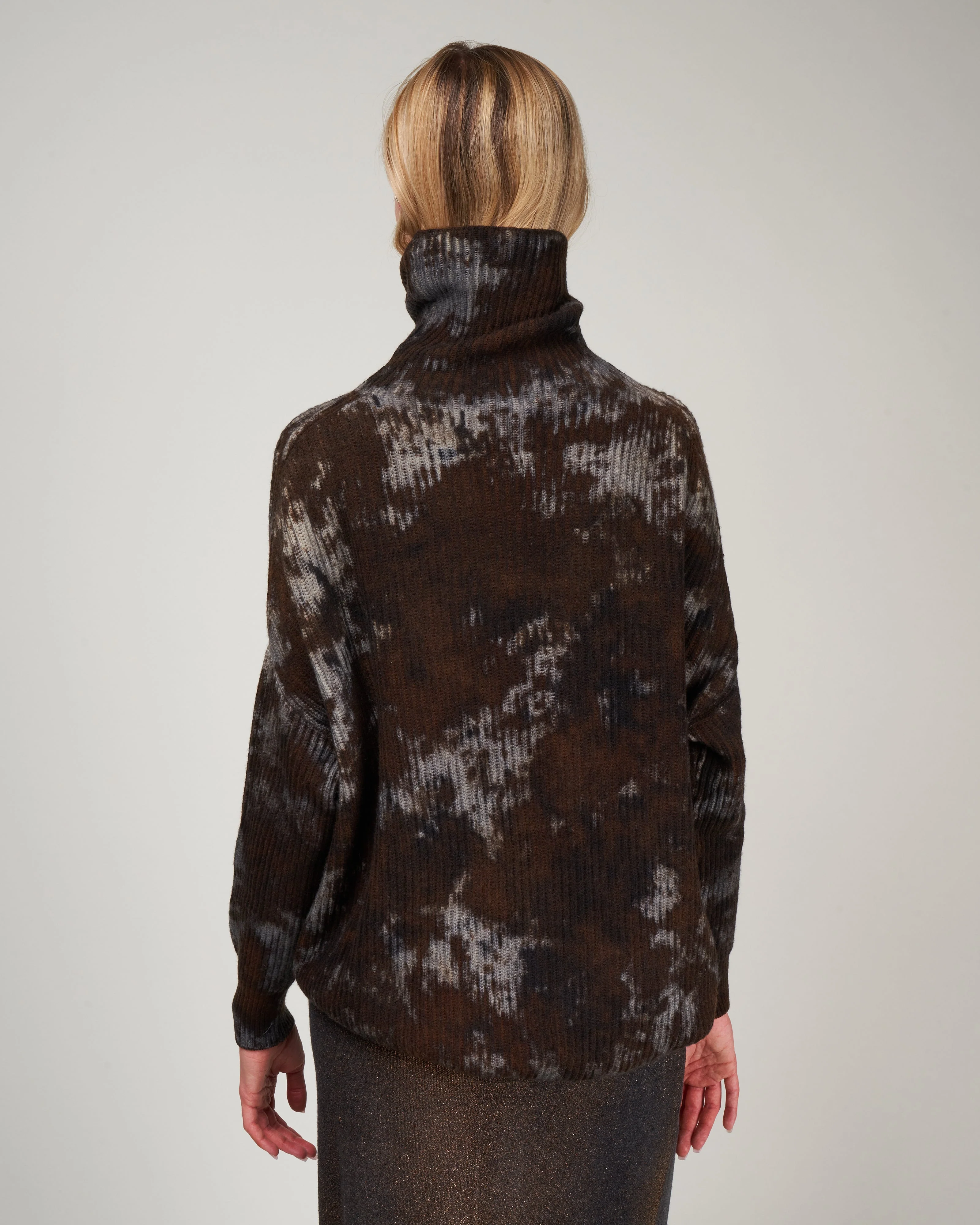 boreal ribbed high neck pullover - cioccolato - Image 4