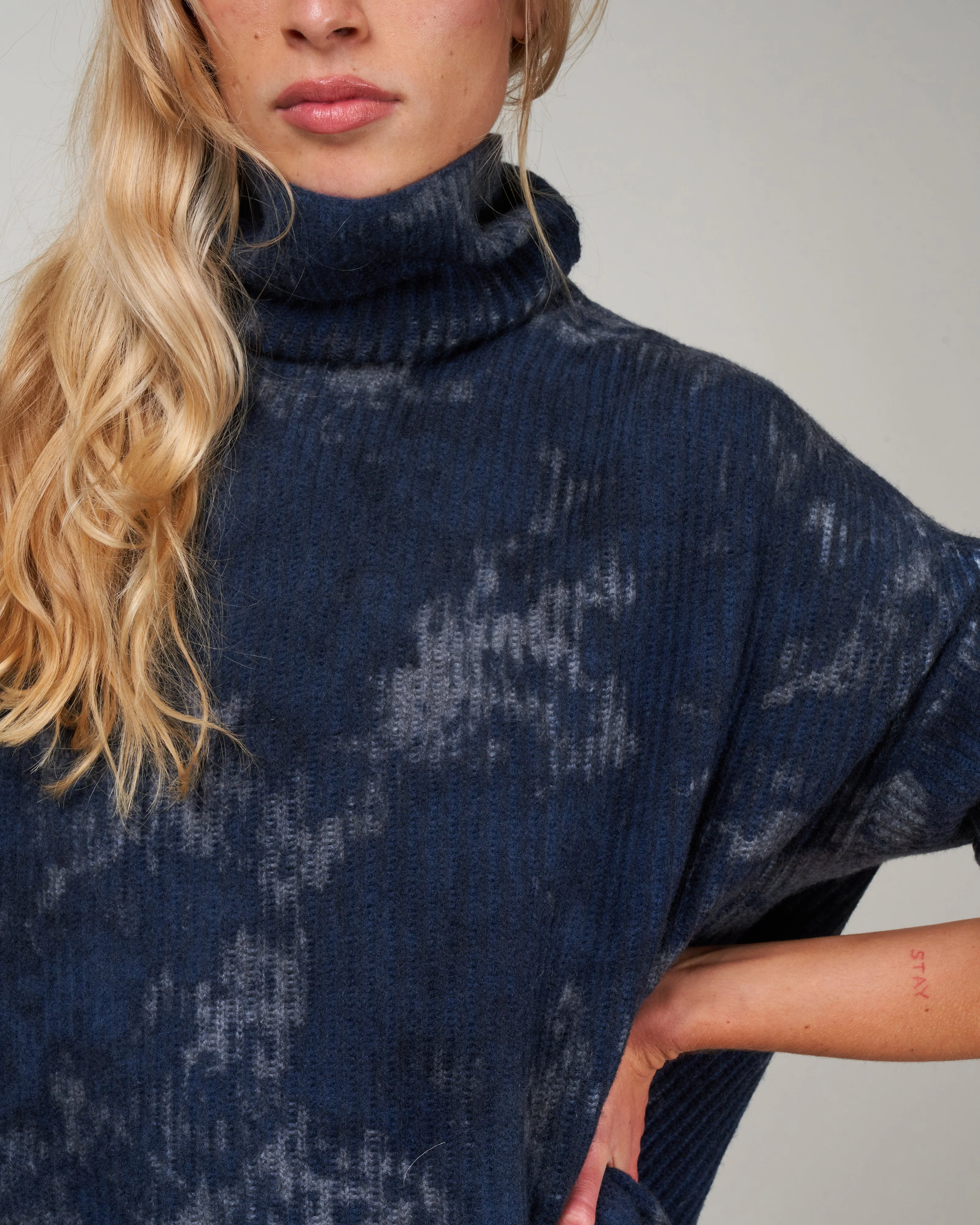 boreal ribbed high neck pullover - lake - Image 5