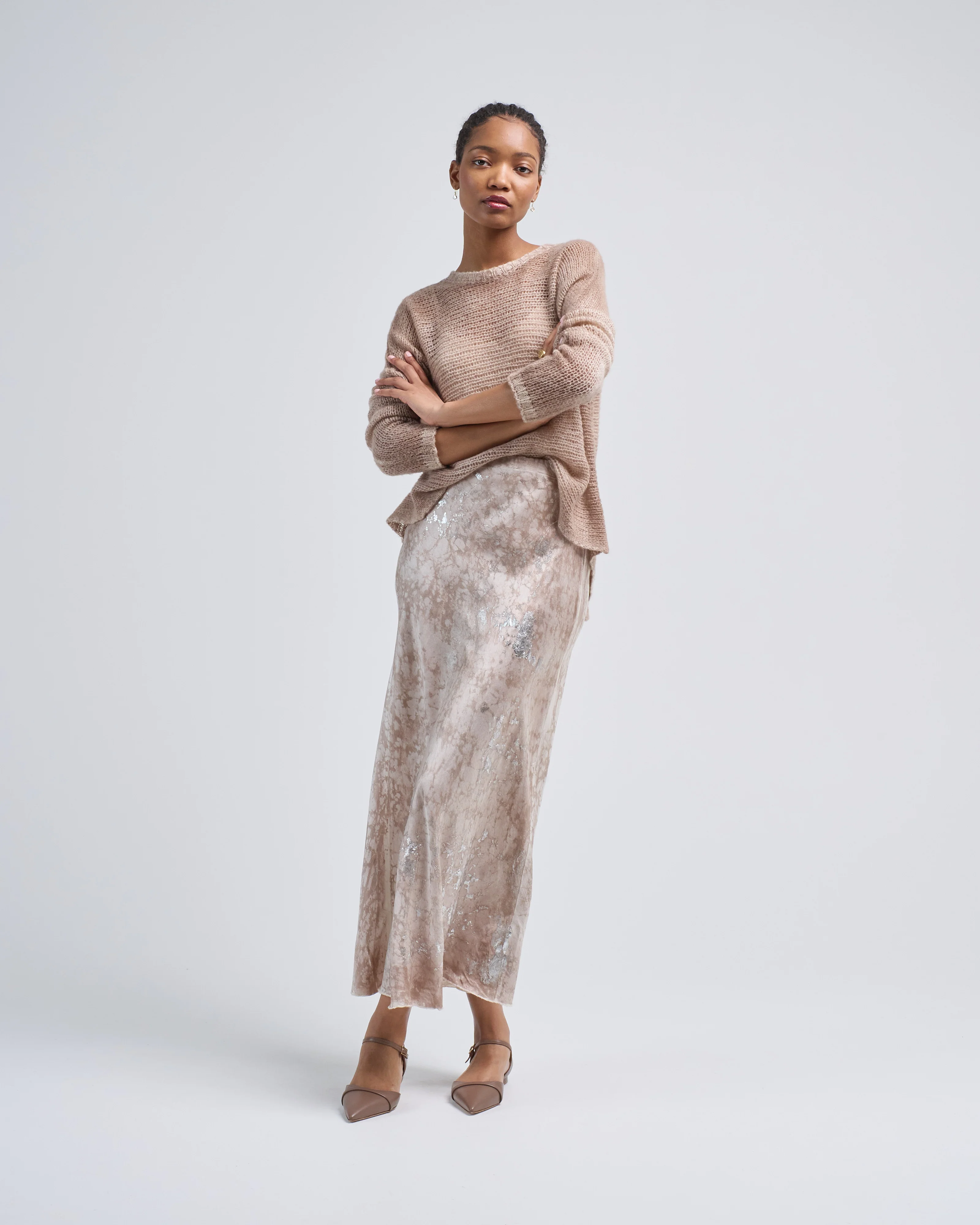 brushed effect round neck pullover - Image 2