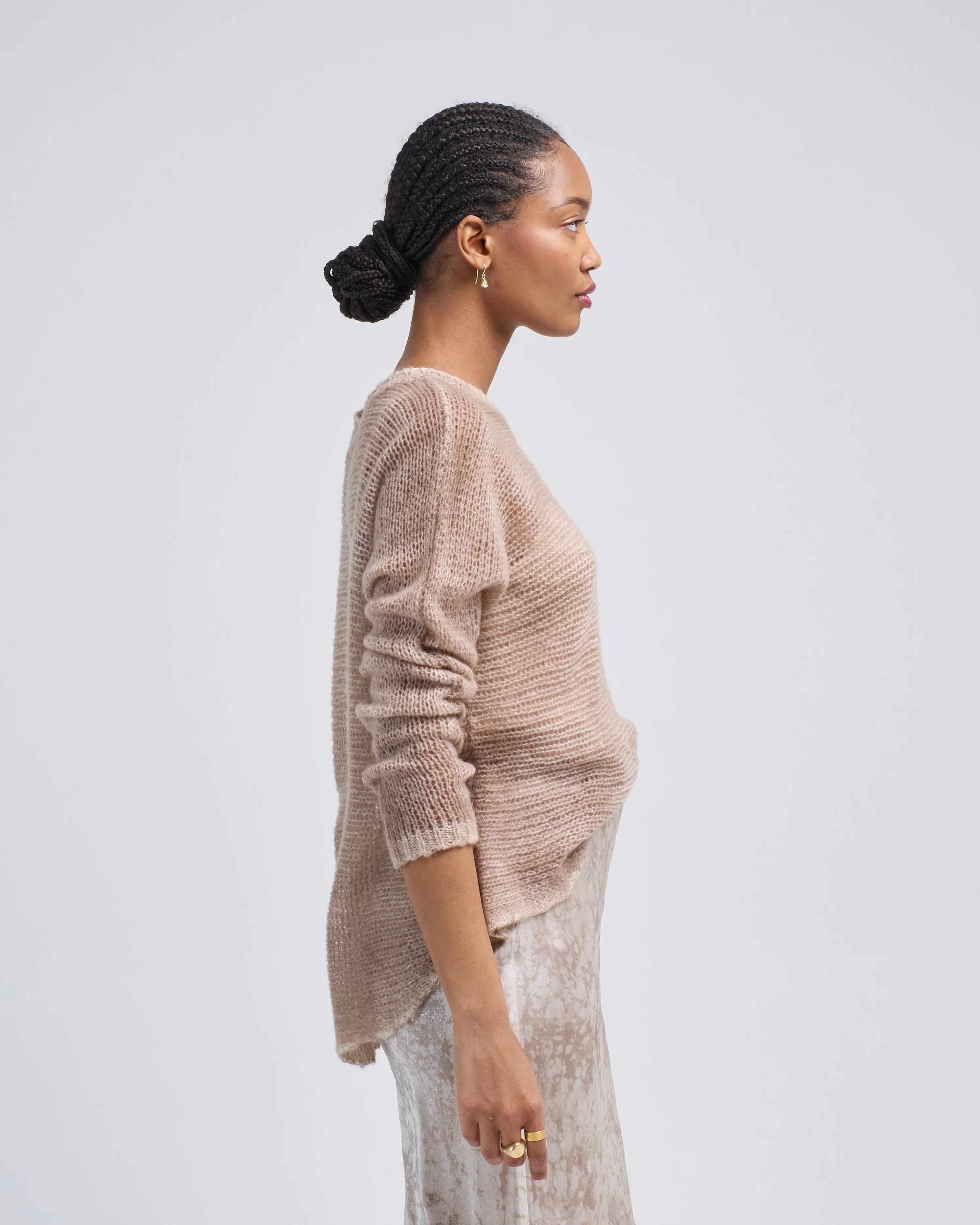 brushed effect round neck pullover - Image 4