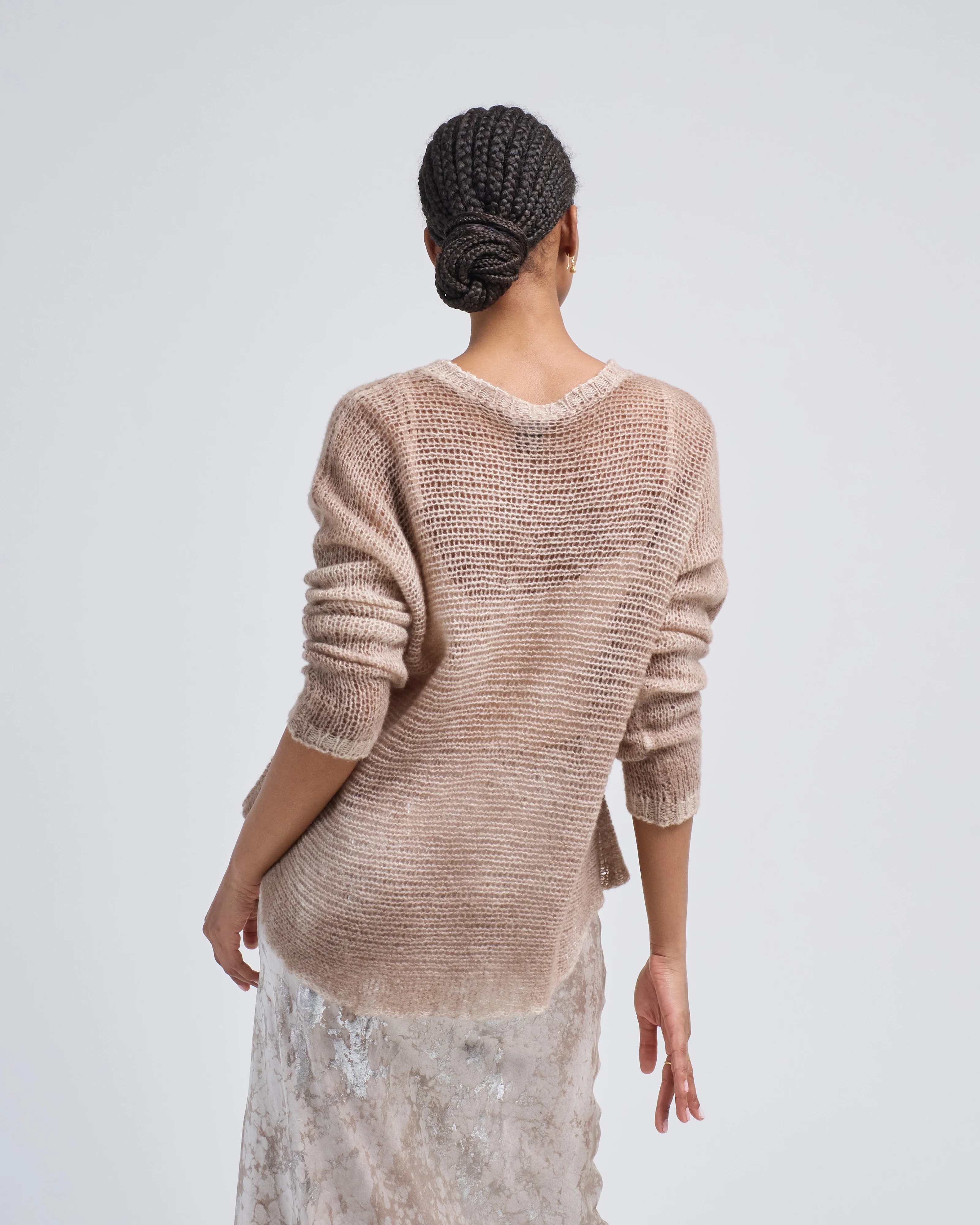 brushed effect round neck pullover - Image 5