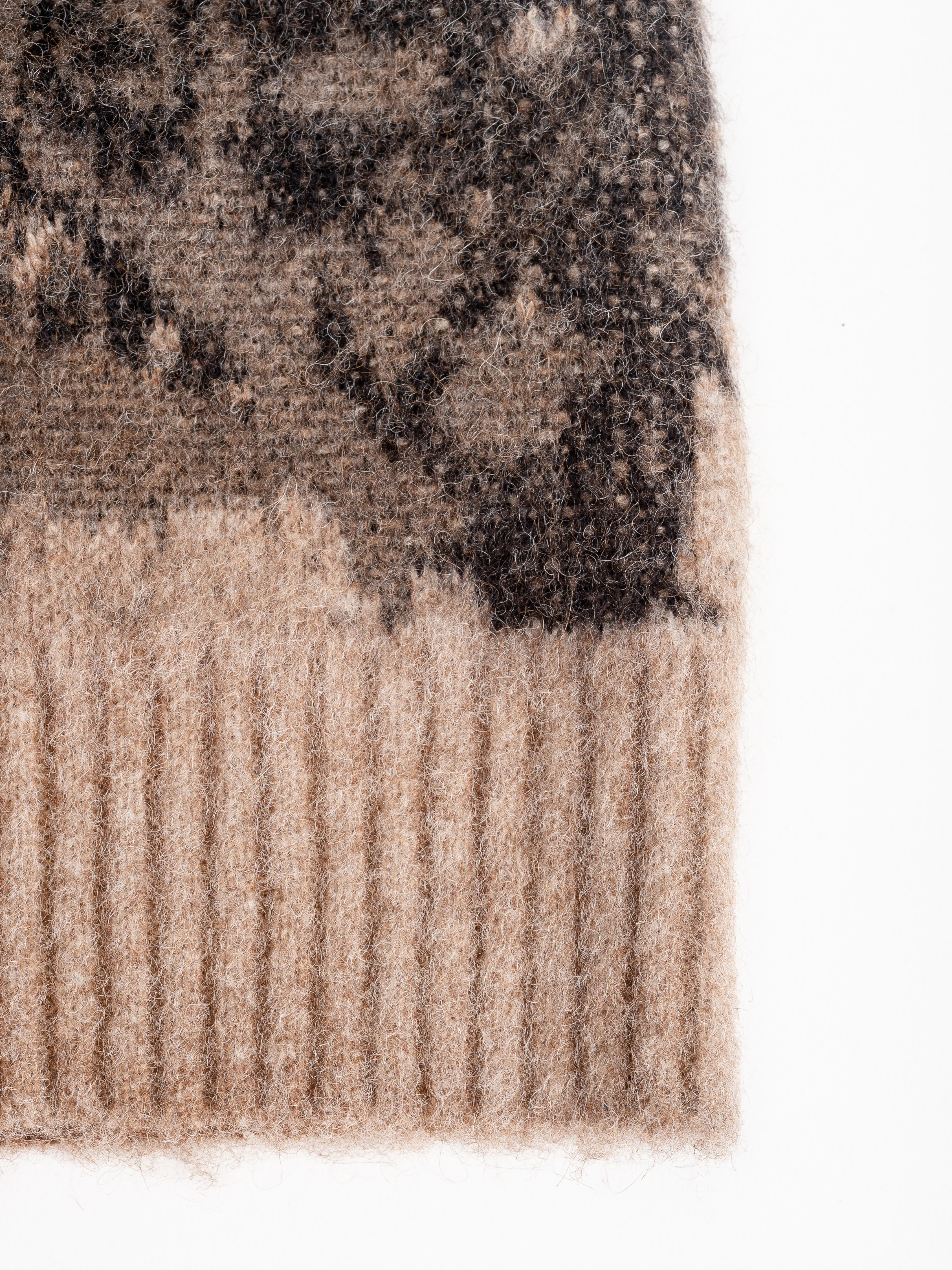 brushed jacquard beanie - suede - Image 2
