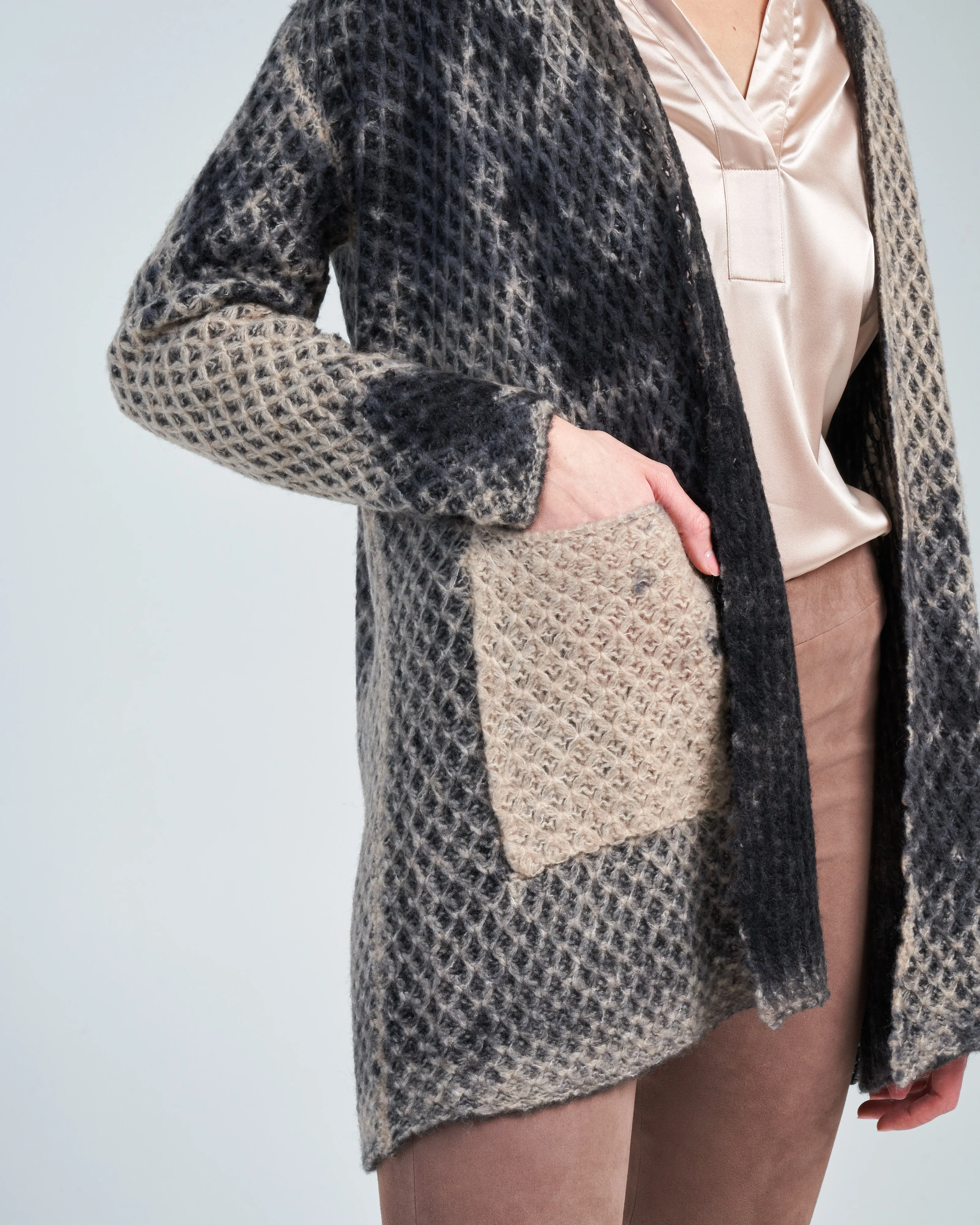 camel macro camouflage hive stitch cardigan - Image 2