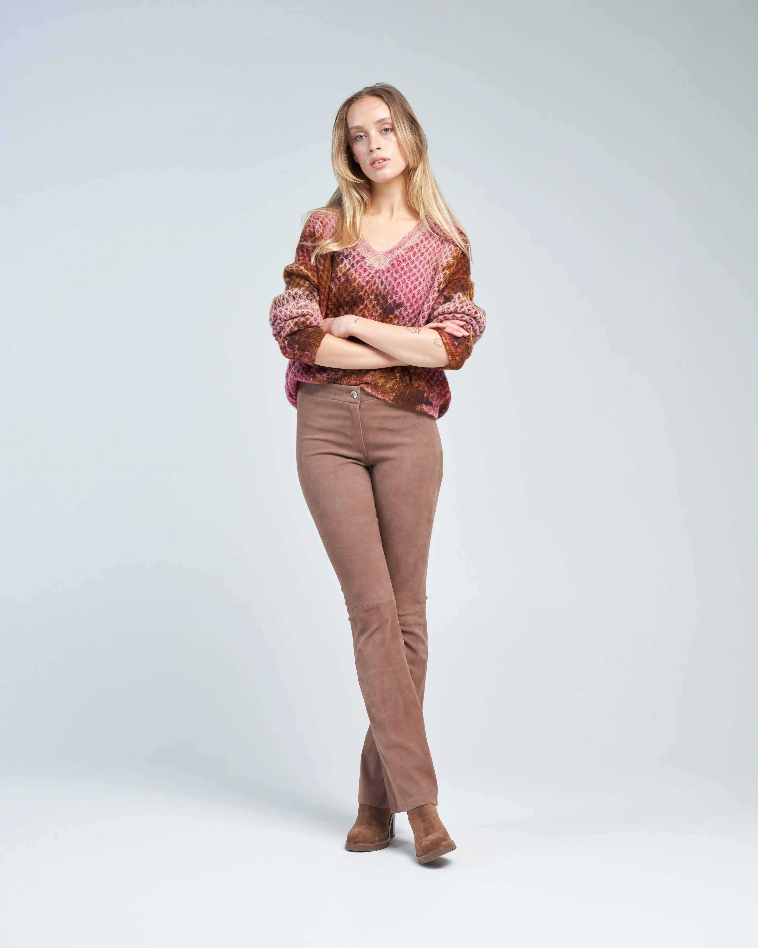 camel macro camouglage hive stitch v neck sweater - Image 2