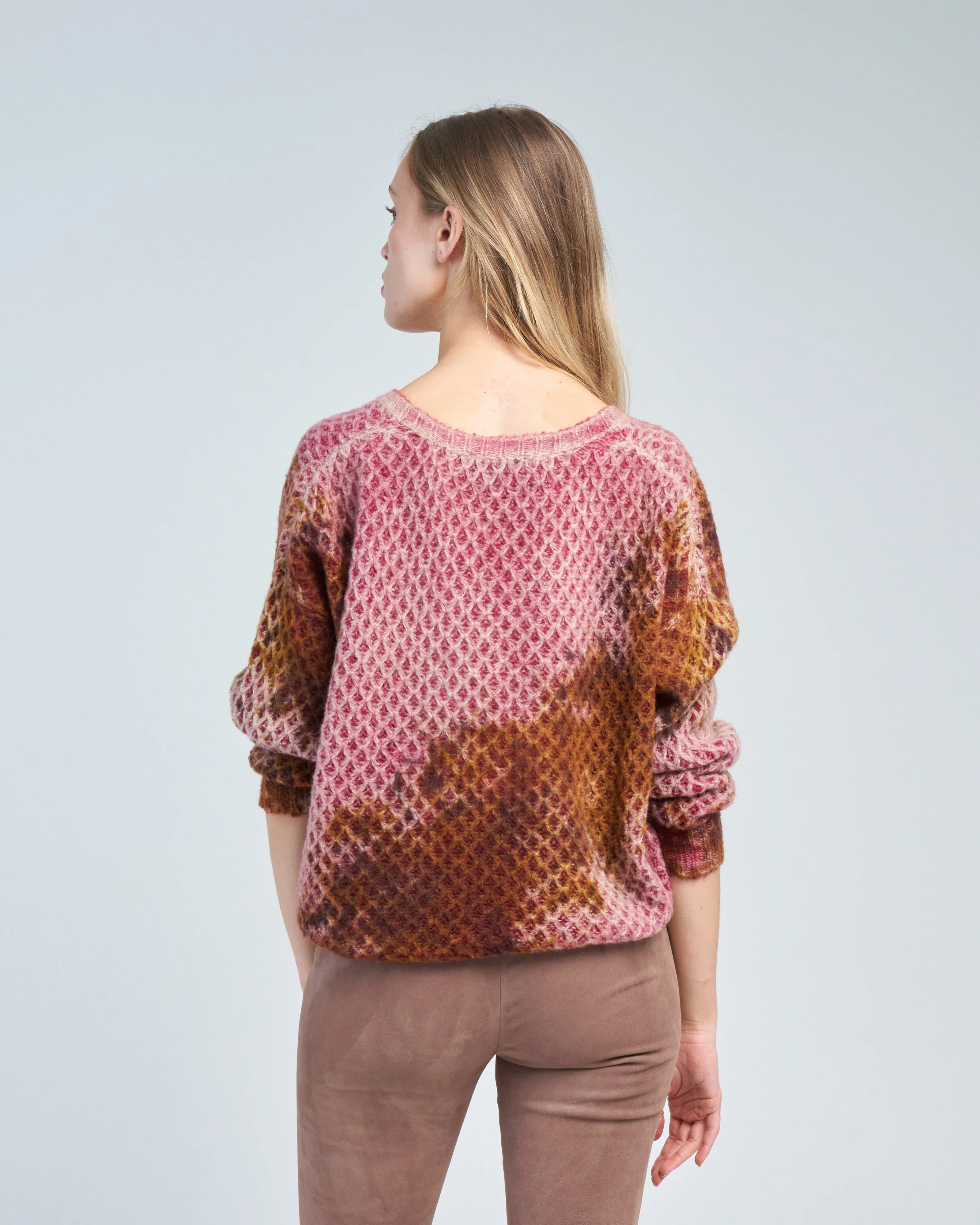 camel macro camouglage hive stitch v neck sweater - Image 4