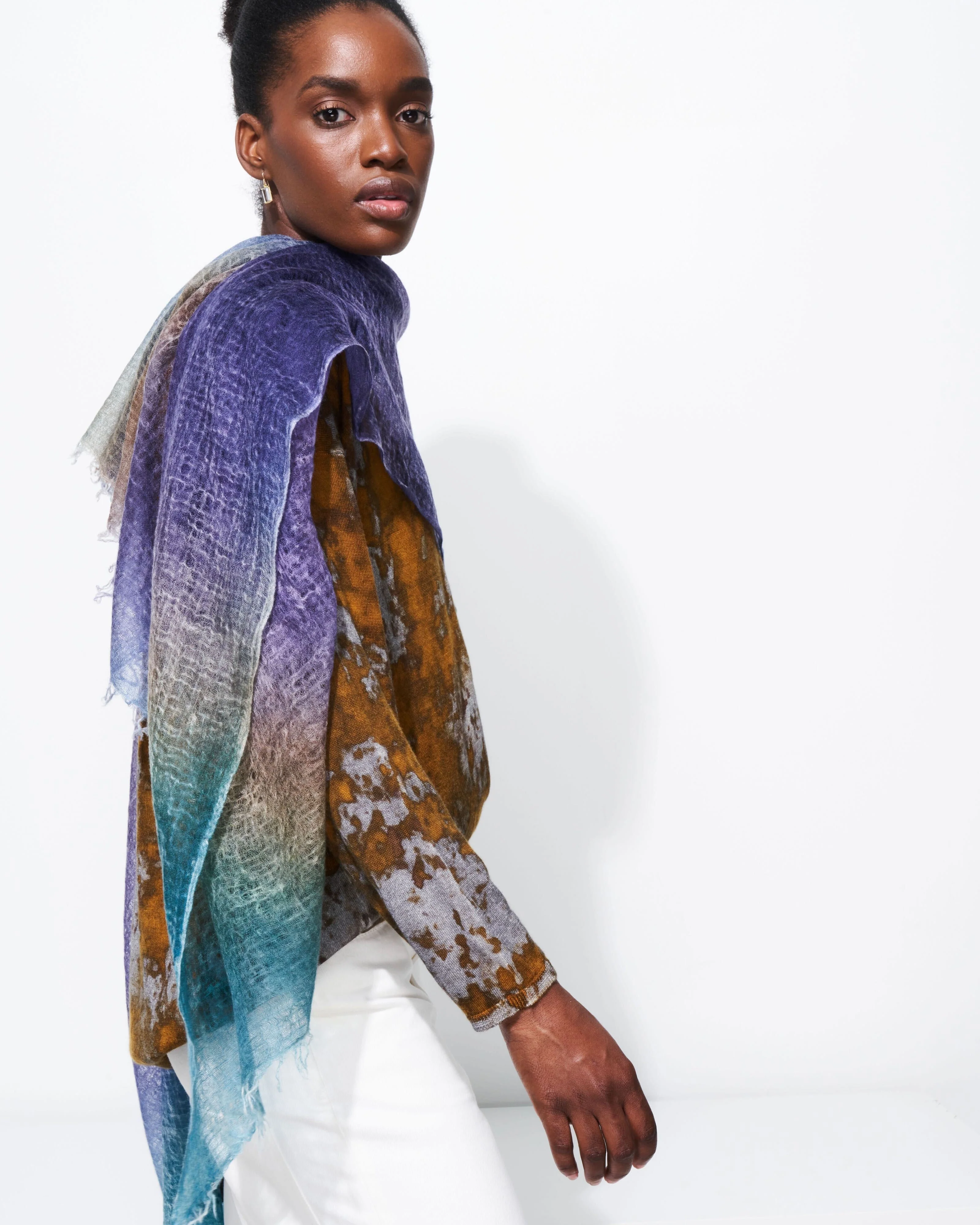 carioca cashmere scarf 200x90 - prune - Image 2