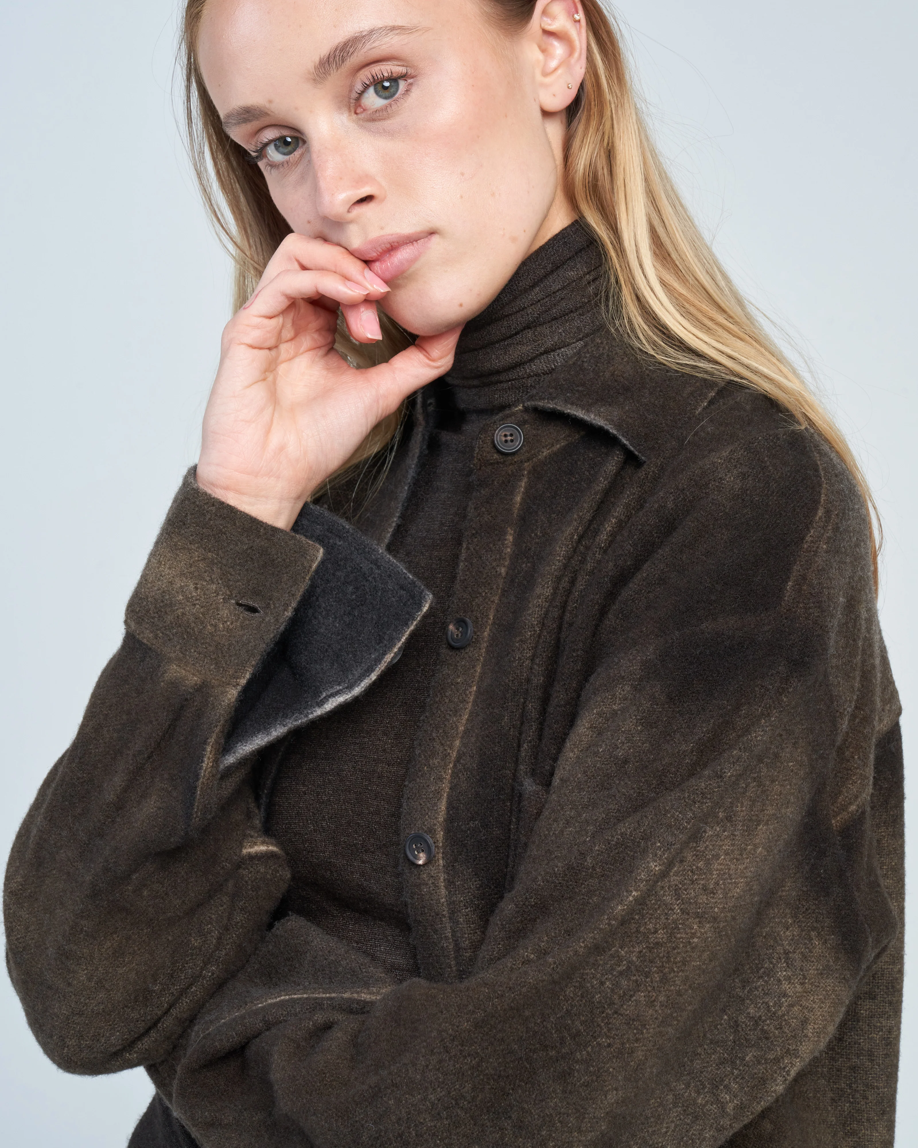 cashmere wool net fabric shirt - Image 2