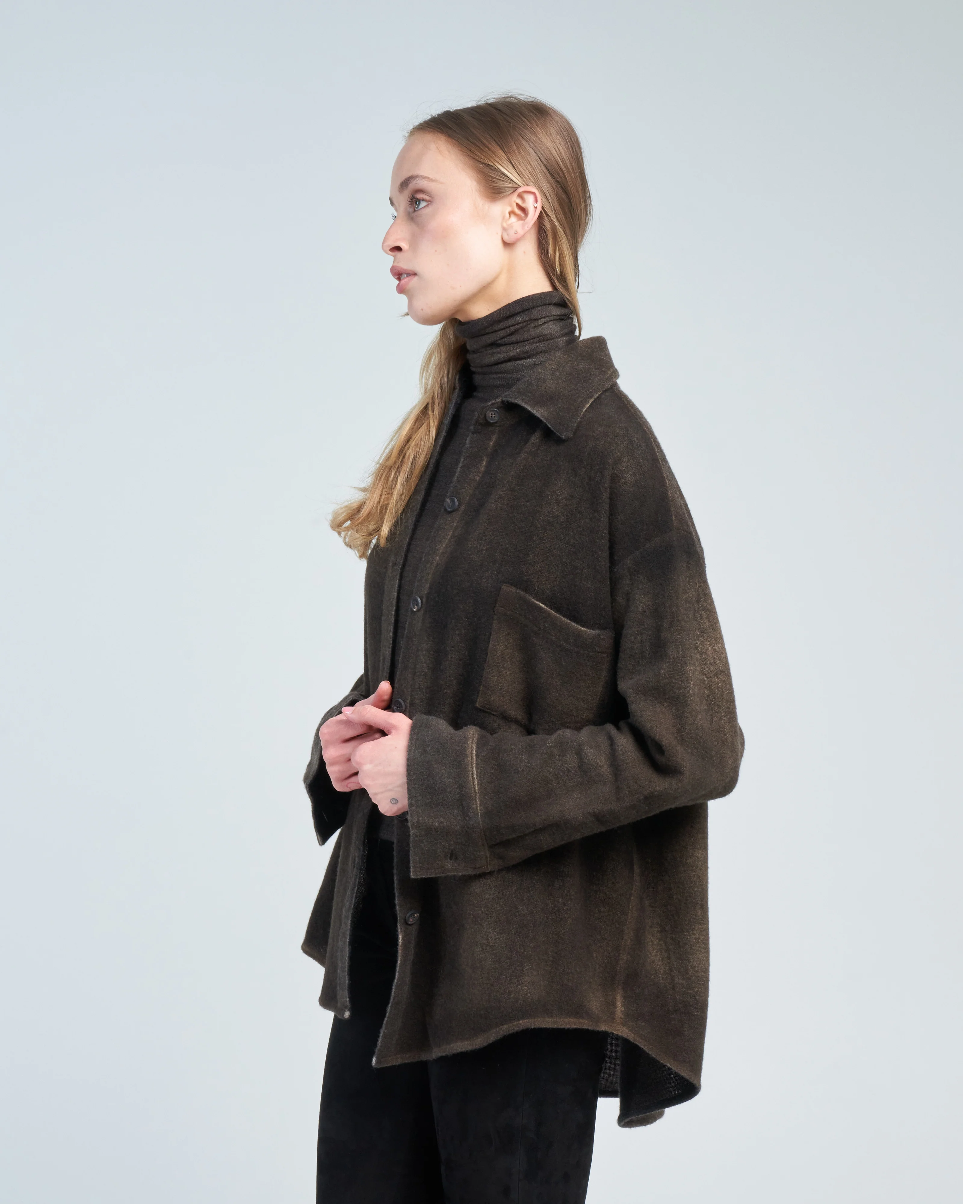 cashmere wool net fabric shirt - Image 4