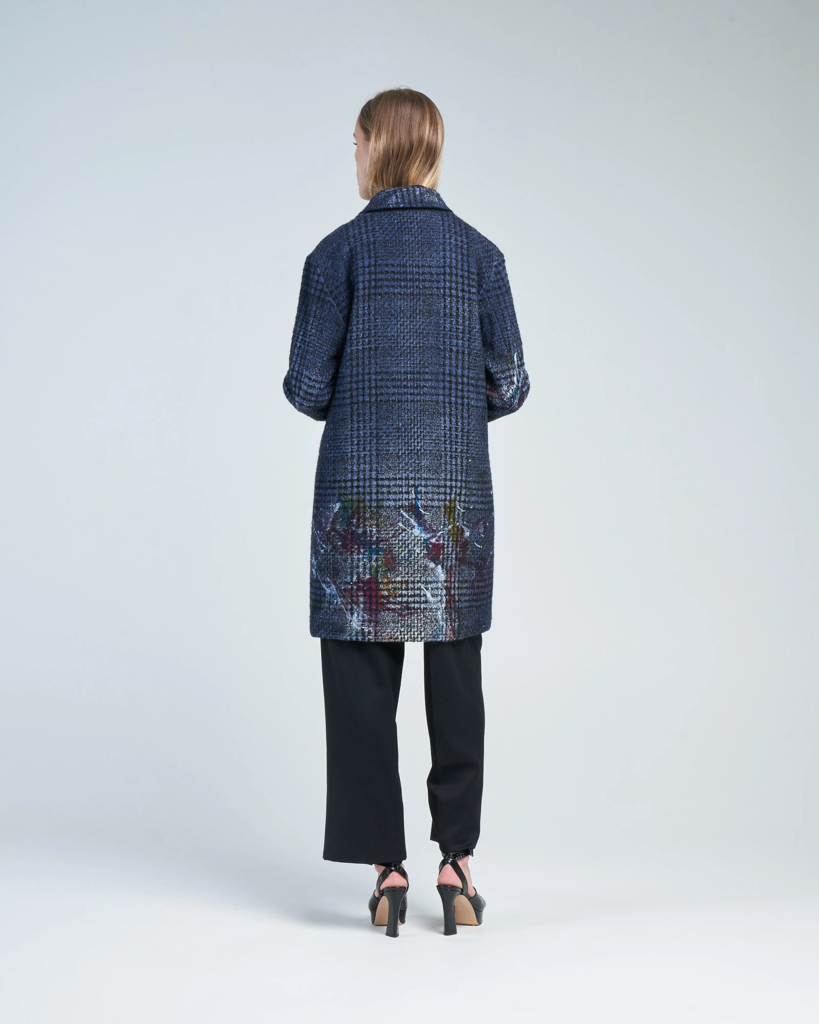 colorful splashes prince of wales rever coat - Image 5