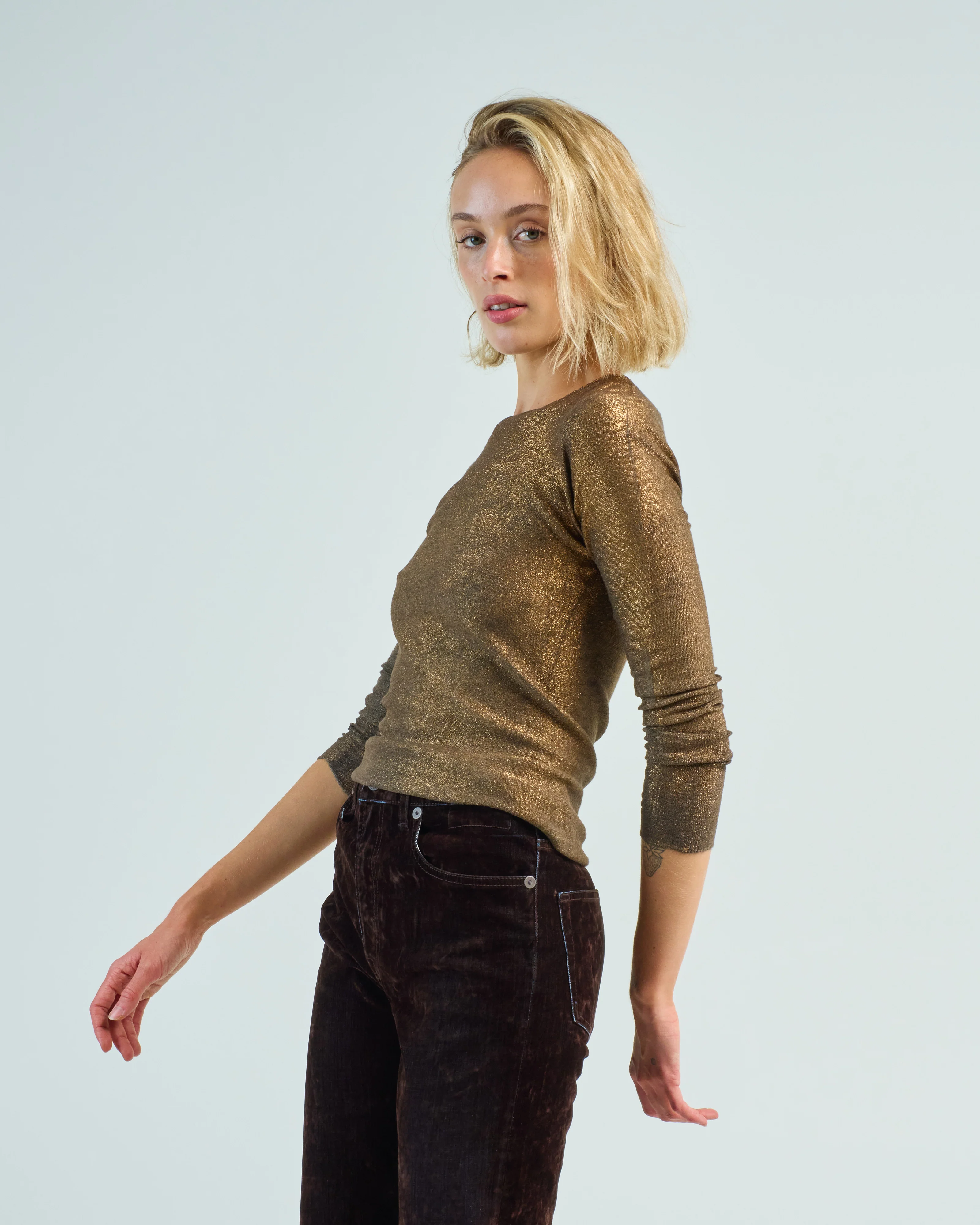 crew neck reversible stretch pullover - Image 2